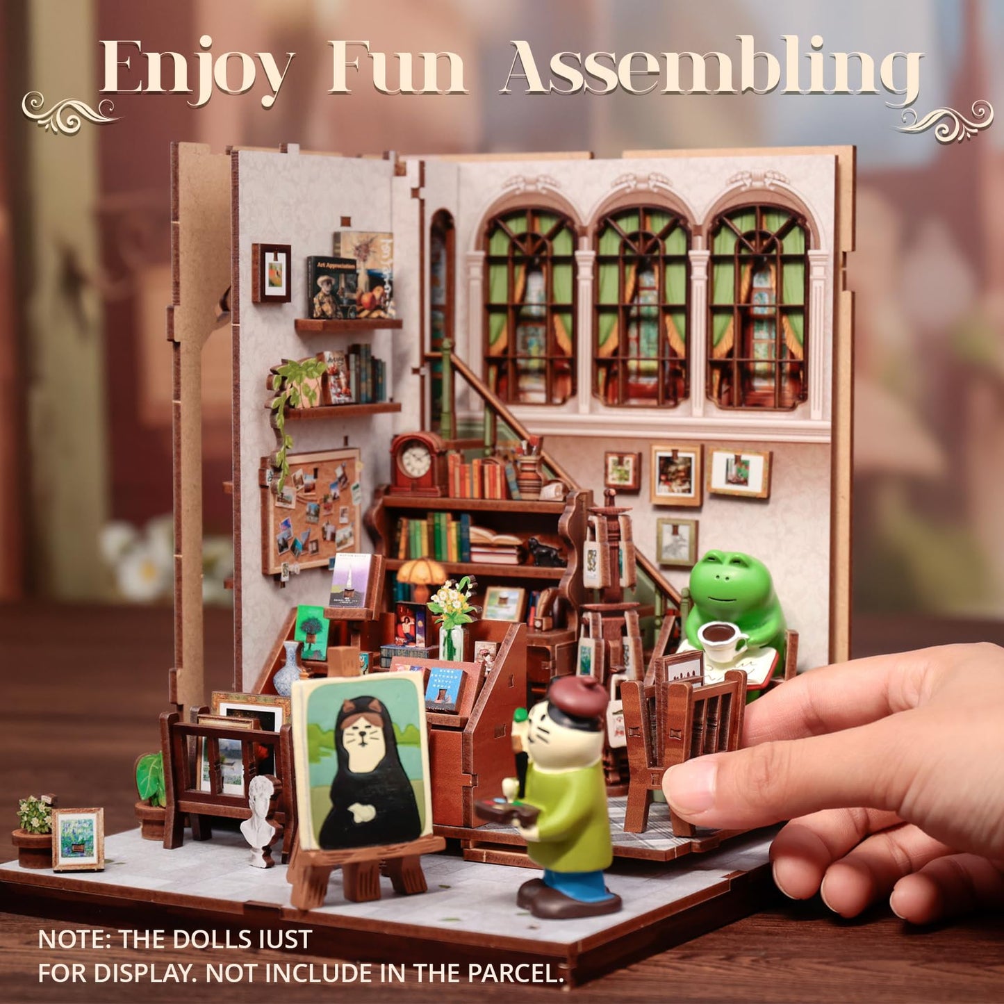 Cutefun Book Nook Kit, DIY Miniature House Kit for Adults, 3D Wooden Puzzle Mini House Building Kit with LED, Dollhouse Kit Bookshelf Insert Decor Creative Gifts for Teens (The Astrology Bookshop)