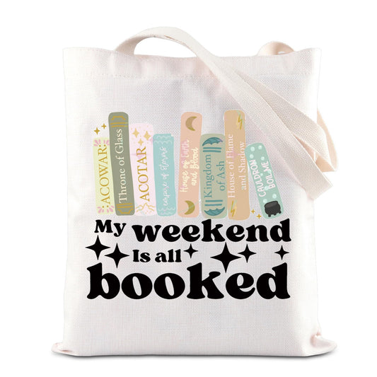 SJM Literature Tote Bag Romantic Fantasy Reading Canvas Bag ACOTAR ACOWAR Gift Throne of Glass Gift For Bookish Bookworm