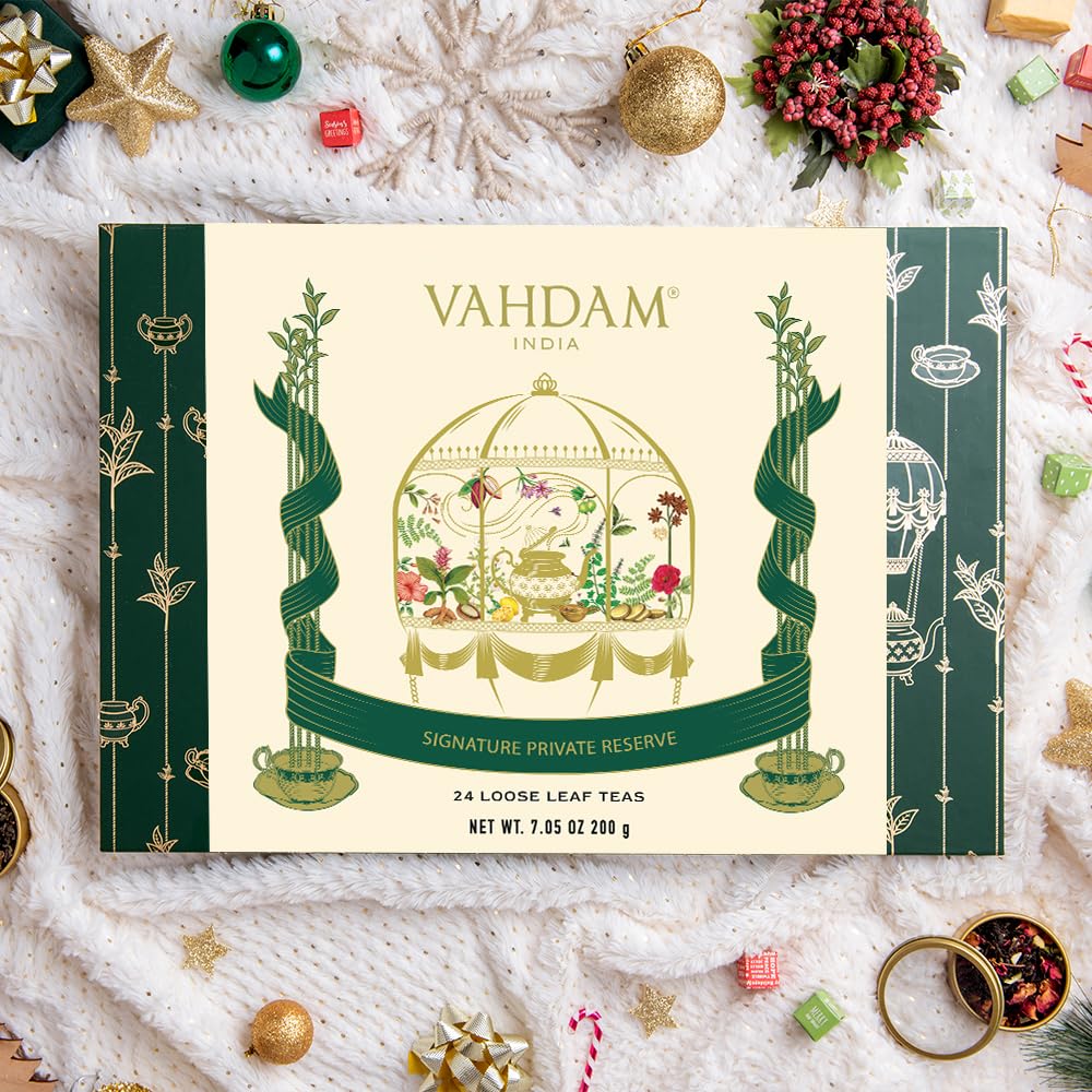 VAHDAM – Tea Gift Set – 24 Loose Leaf Teas – Luxury Tin Caddies - Canadian Distribution - Ships Free Within Canada on Orders Above CAD $199