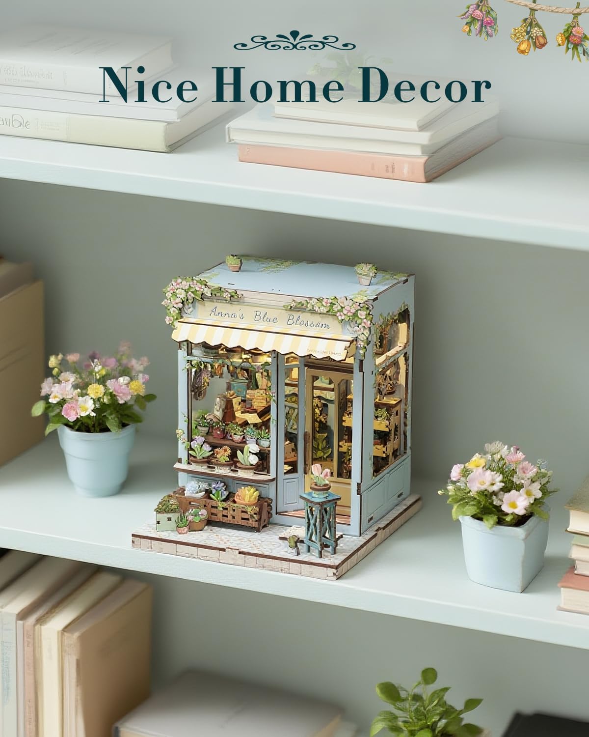 Cutefun Book Nook Kit, DIY Miniature House Kit for Adults, 3D Wooden Puzzle Mini House Building Kit with LED, Dollhouse Kit Bookshelf Insert Decor Creative Gifts for Teens (The Astrology Bookshop)
