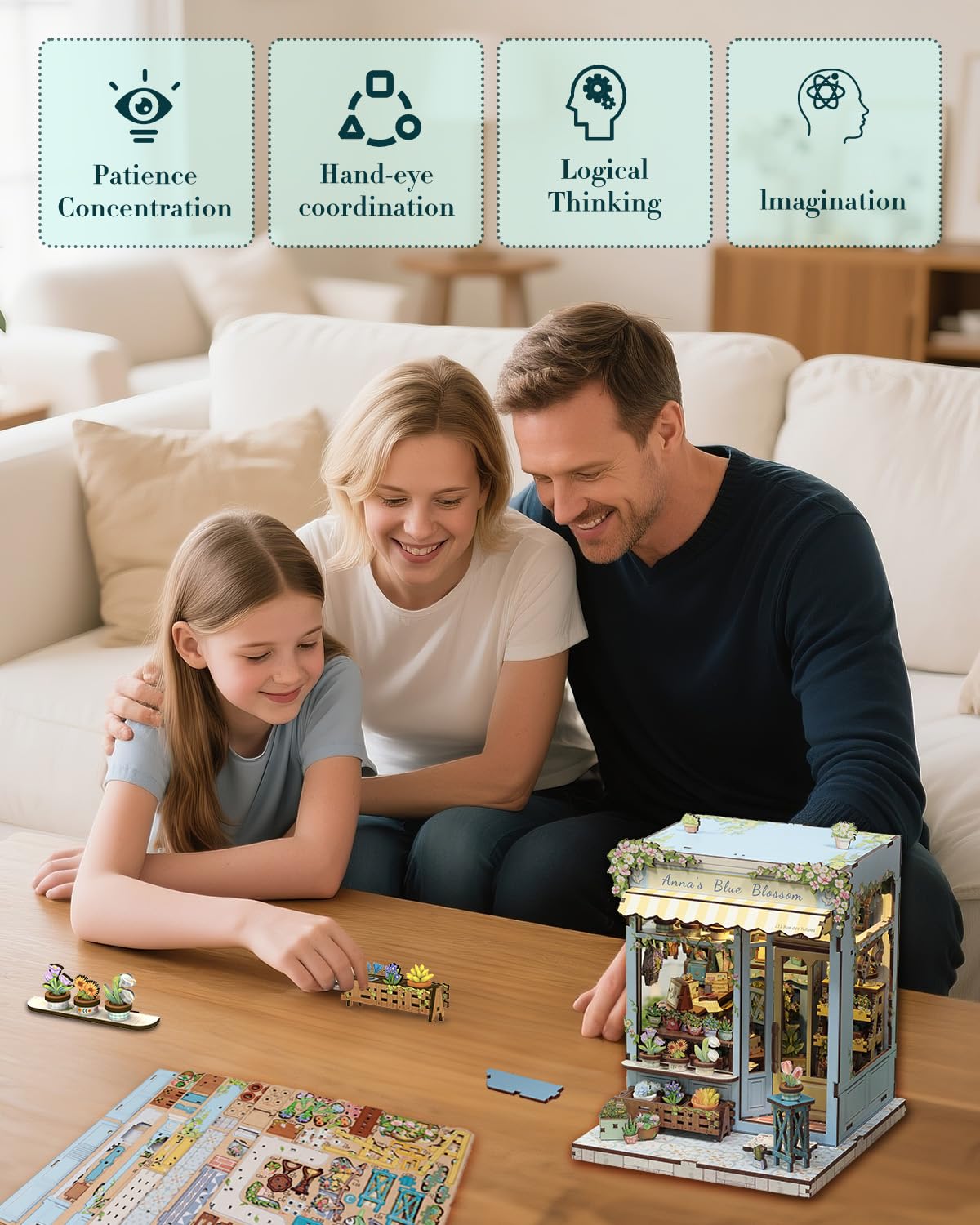 Cutefun Book Nook Kit, DIY Miniature House Kit for Adults, 3D Wooden Puzzle Mini House Building Kit with LED, Dollhouse Kit Bookshelf Insert Decor Creative Gifts for Teens (The Astrology Bookshop)