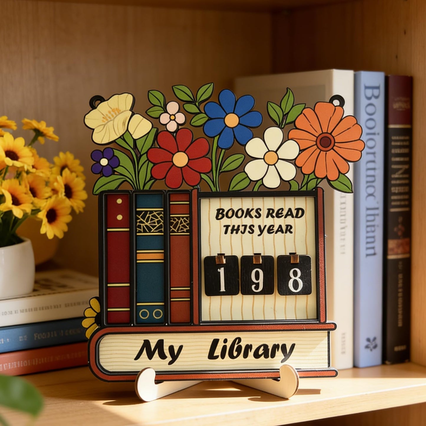 Book Counter Bookshelf Decoration in 2 Adorable Styles