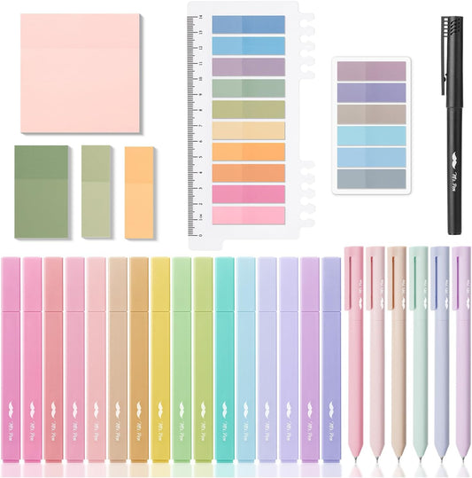 Mr. Pen- Aesthetic Book Annotation Kit, Aesthetic Highlighters and Gel Pens, Transparent Sticky Notes, Transparent Sticky Tabs for Books, No Bleed Highlighters for Bible Pages No Bleed
