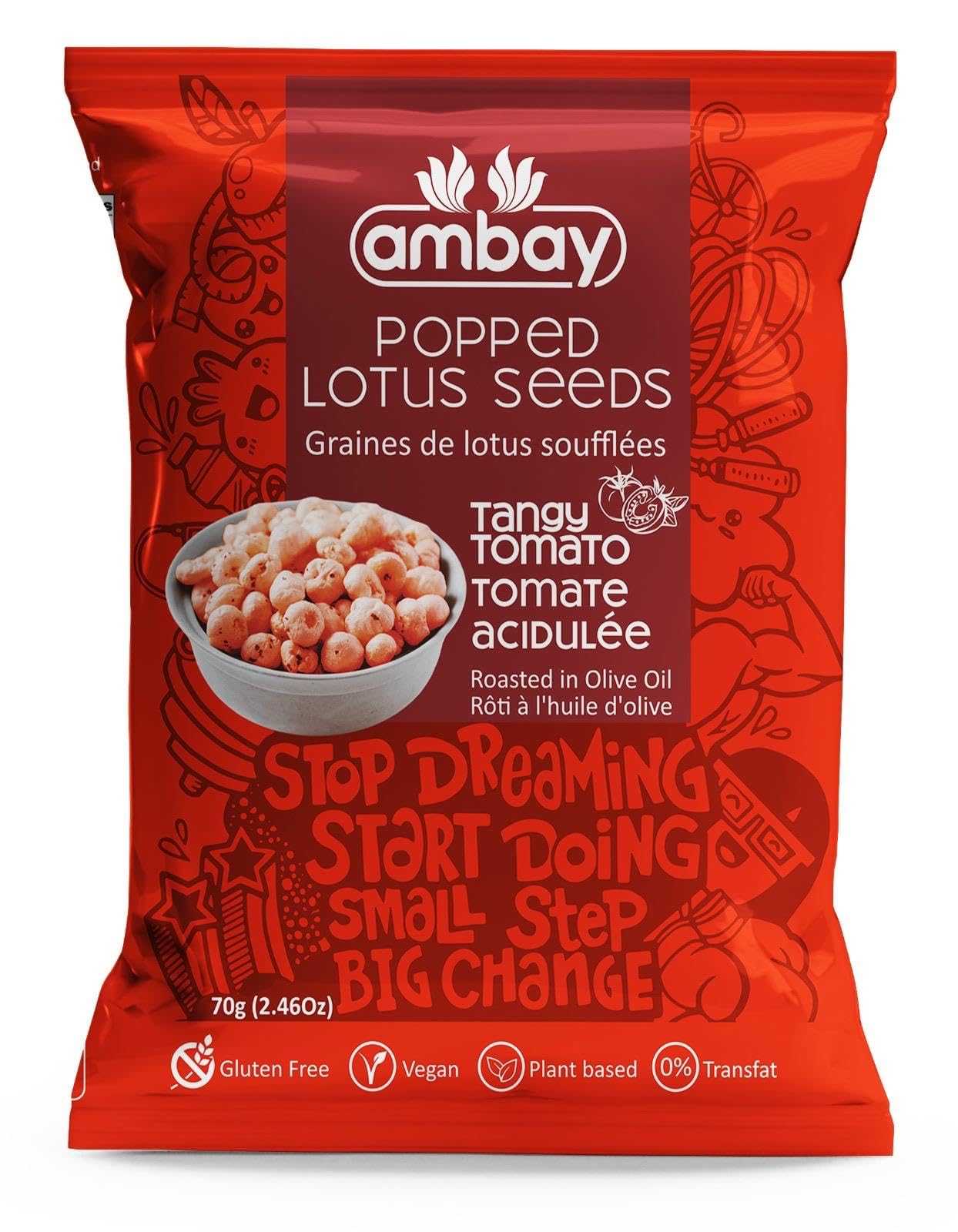 Ambay Popped Lotus Seeds, 70g, Trans-Fat Free, Gluten-Free, Vegan, Roasted in Olive Oil, 6 Flavours (Himalayan Pink Salt & Pepper)