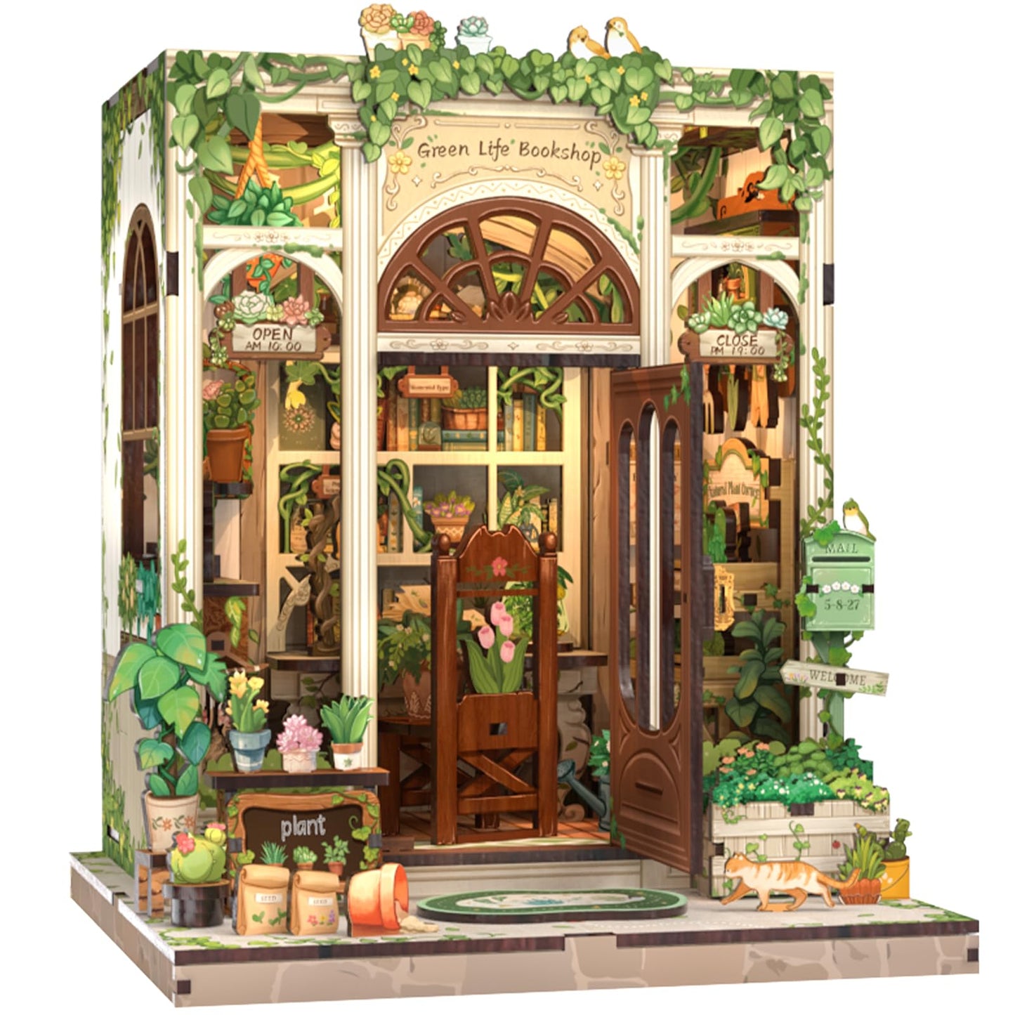 Cutefun Book Nook Kit, DIY Miniature House Kit for Adults, 3D Wooden Puzzle Mini House Building Kit with LED, Dollhouse Kit Bookshelf Insert Decor Creative Gifts for Teens (The Astrology Bookshop)