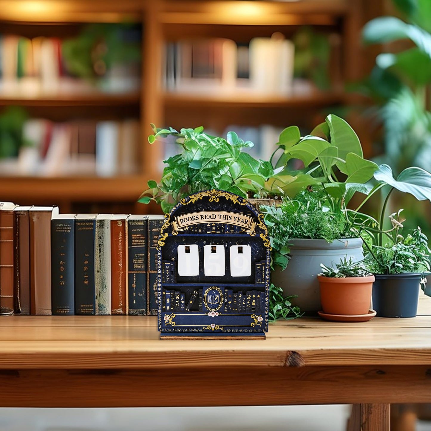 Wooden Reading Tracker - Bookshelf Decor