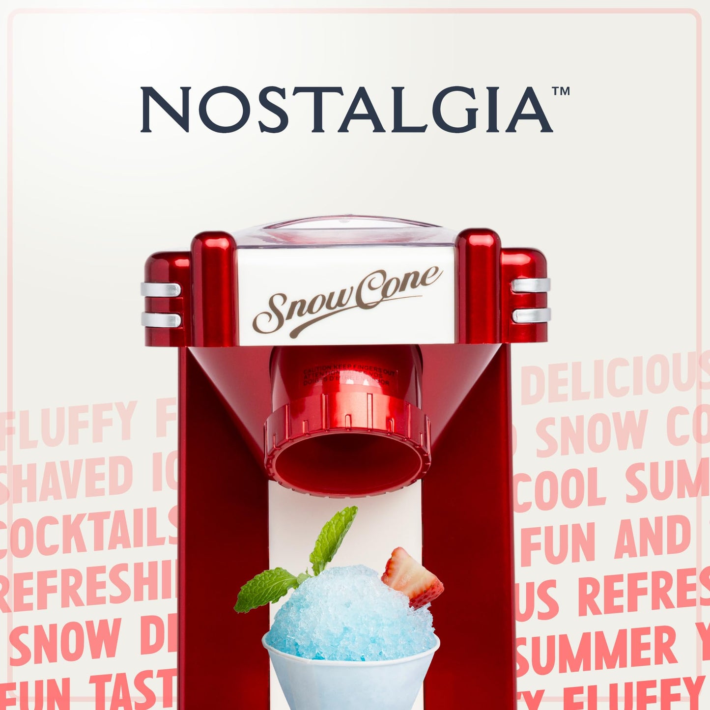 Nostalgia RSM702BUN Retro Series Single Snow Cone Maker with Syrup Party Kit, One Size, Red