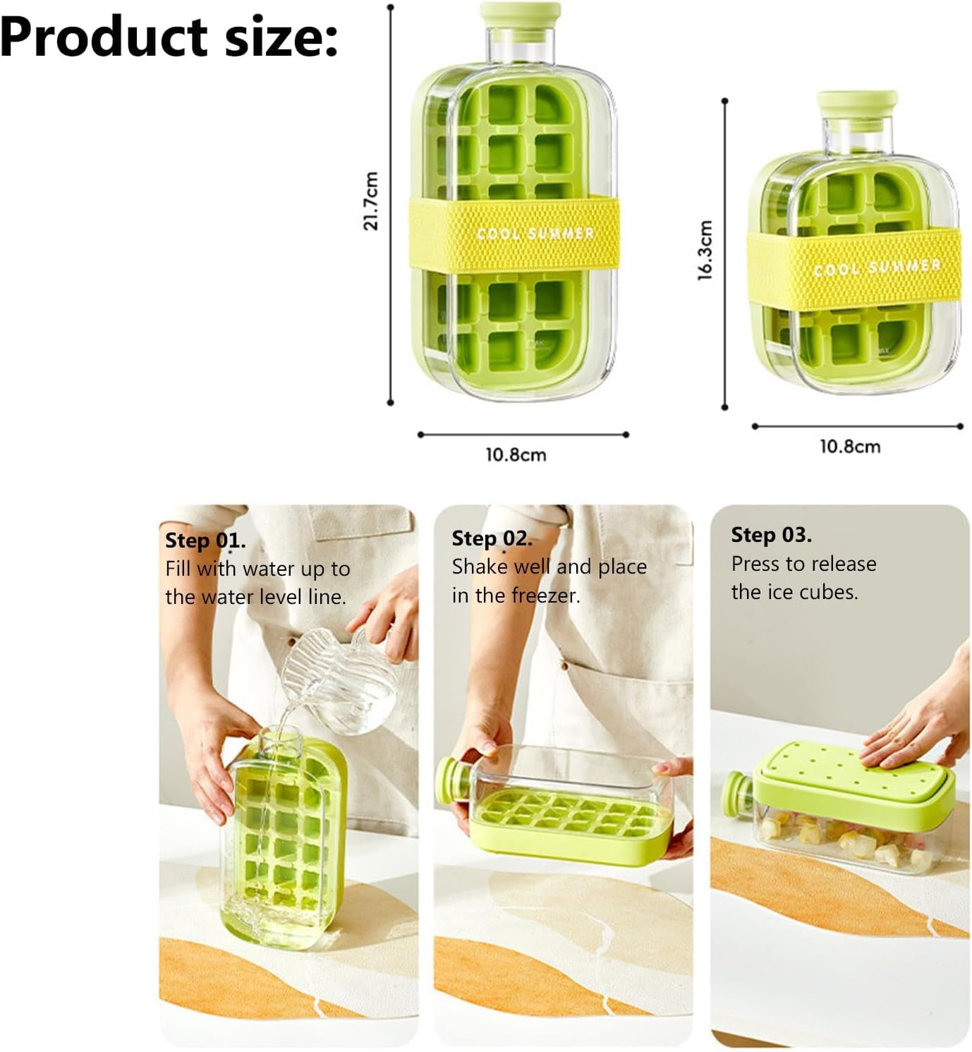 2 in 1 Ice Cube Drink Bottle & Portable Ice Cube Tray