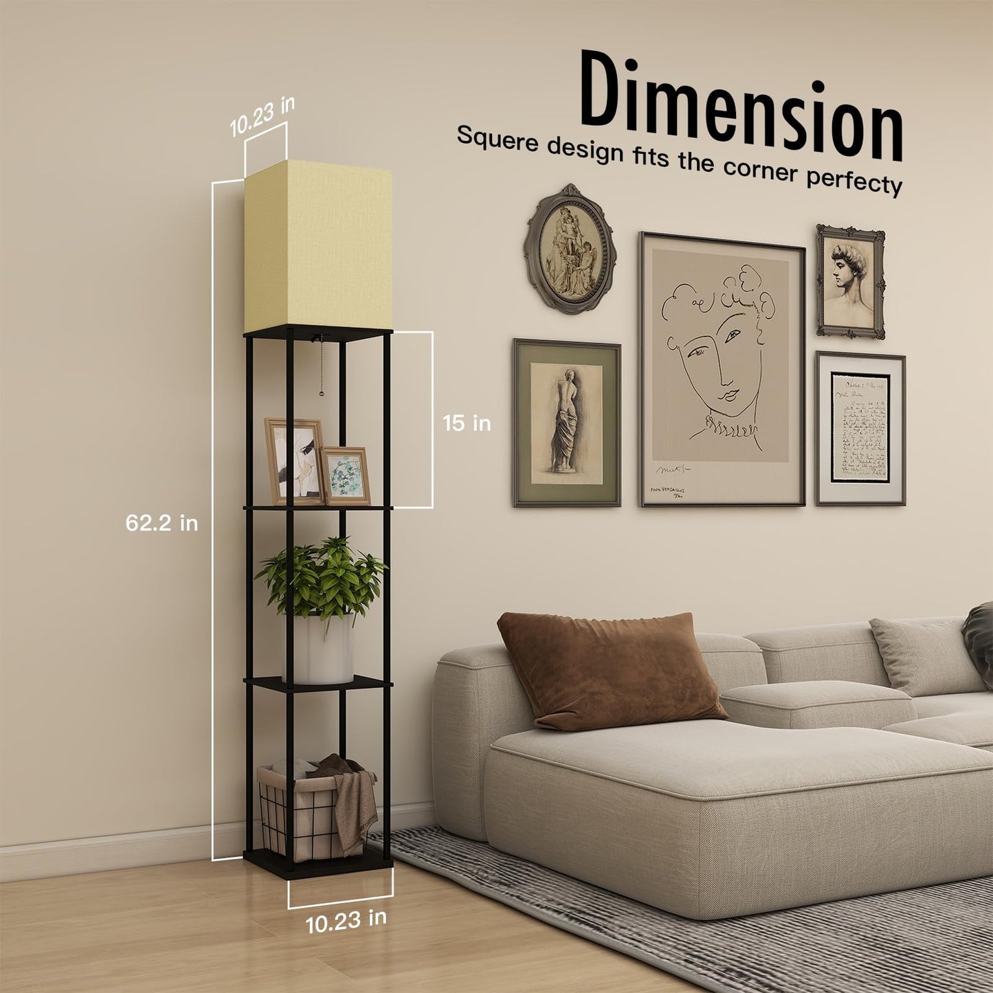 App-Controlled Smart Lightbulb Bookshelf Floor Lamp