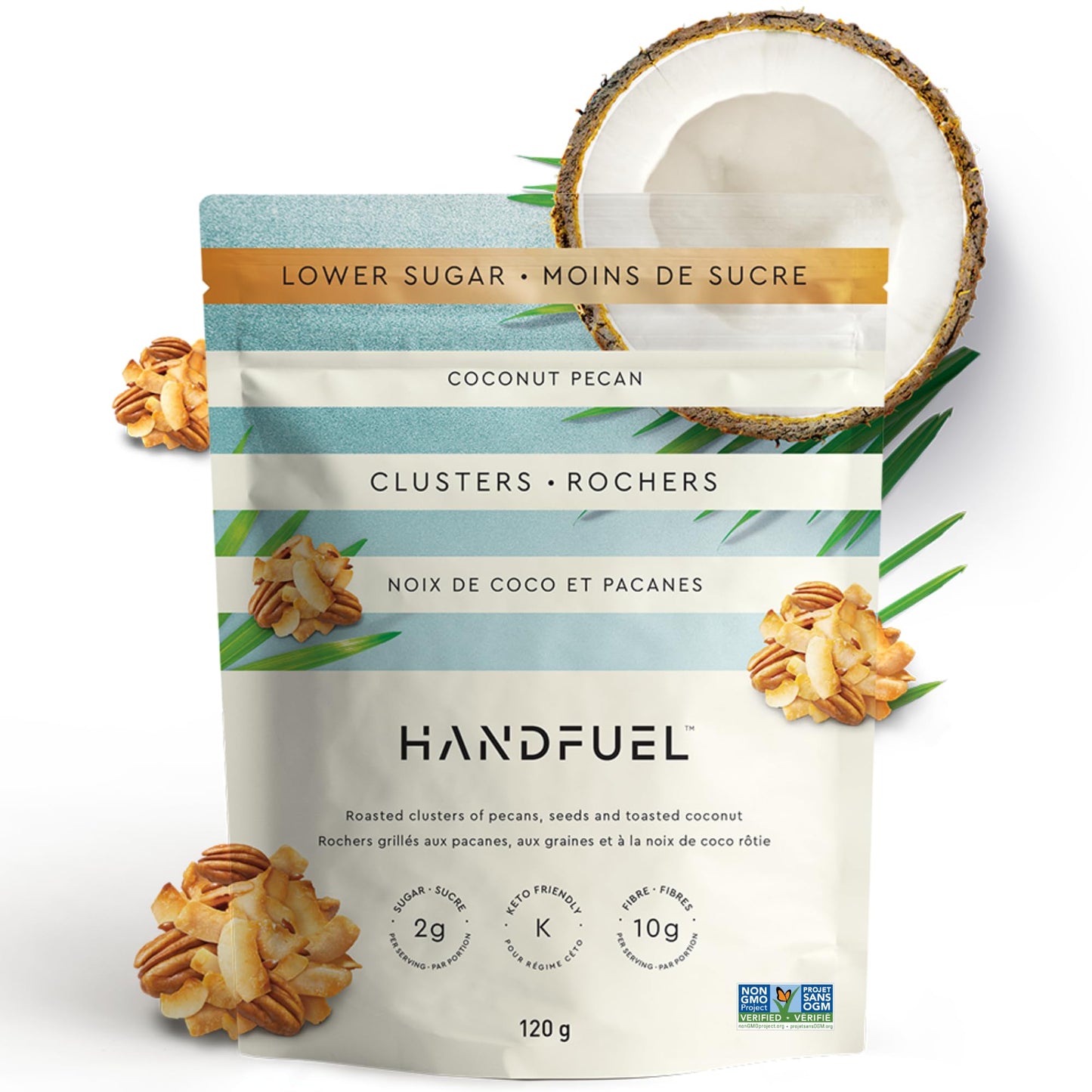 Bouchées aux noix faibles en sucre - 3 saveurs par Handfuel