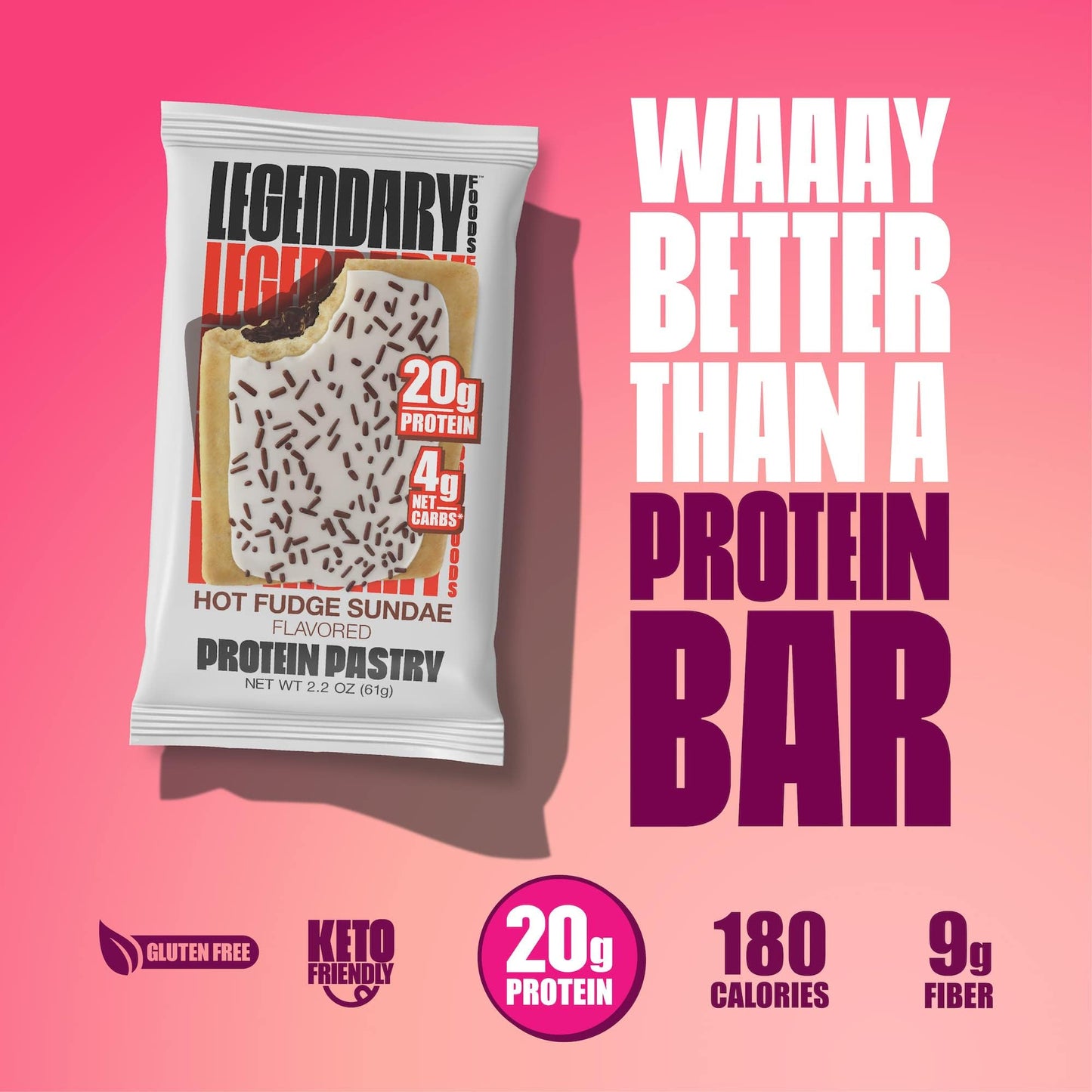 Legendary Foods 20 gr Protein Pastry | Low Carb Tasty Protein Bar Alternative | Keto Friendly | No Sugar Added | High Protein Snacks | On-The-Go Breakfast | Gluten Free Keto Food - Brown Sugar Cinnamon (10-Pack)