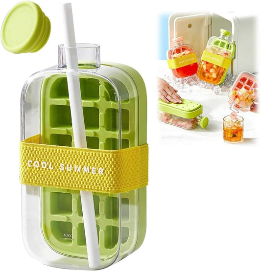 2 in 1 Ice Cube Drink Bottle & Portable Ice Cube Tray