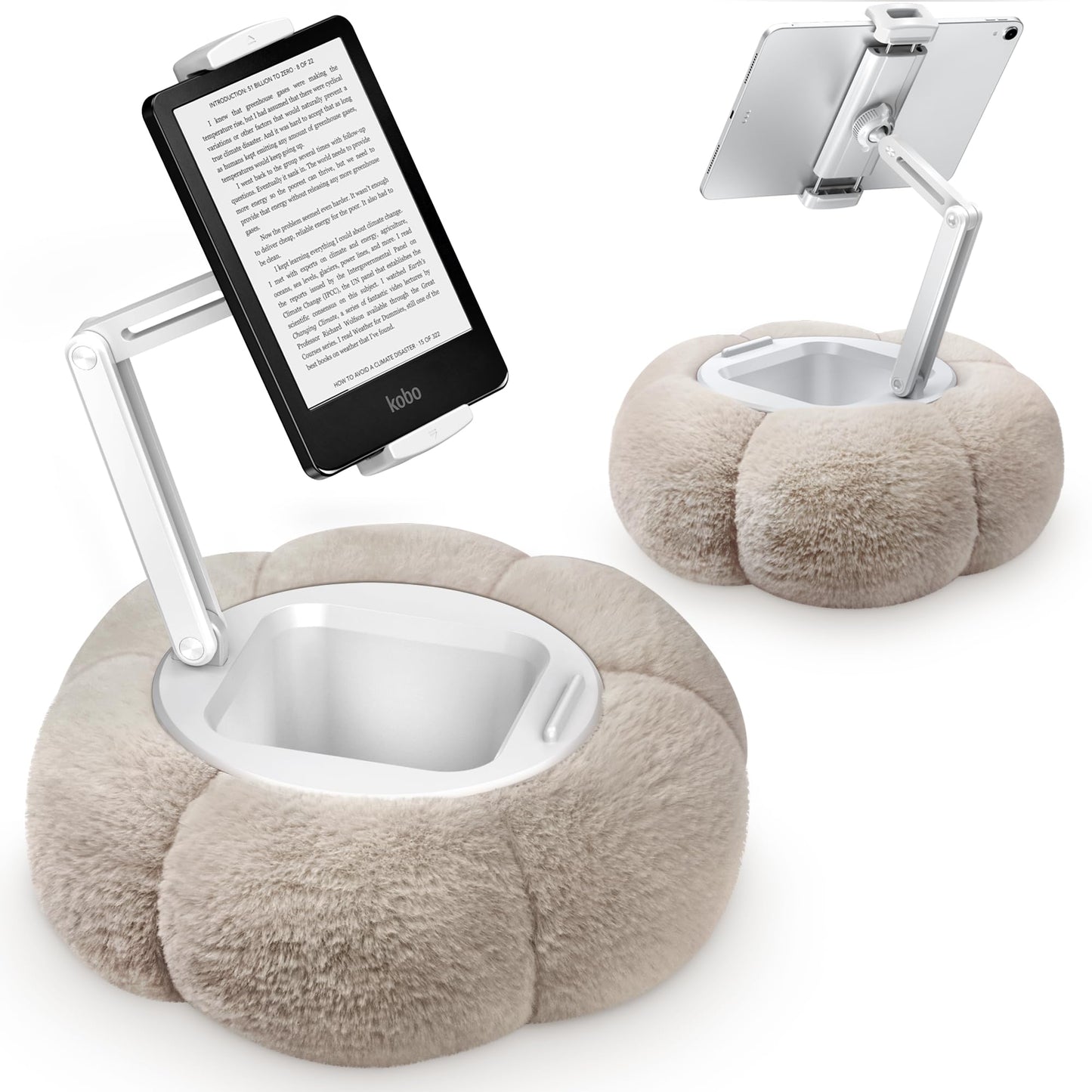 Pillow E-Reader & Tablet Holder With Snack Compartment