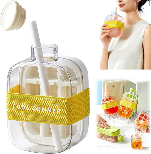 2 in 1 Ice Cube Drink Bottle & Portable Ice Cube Tray