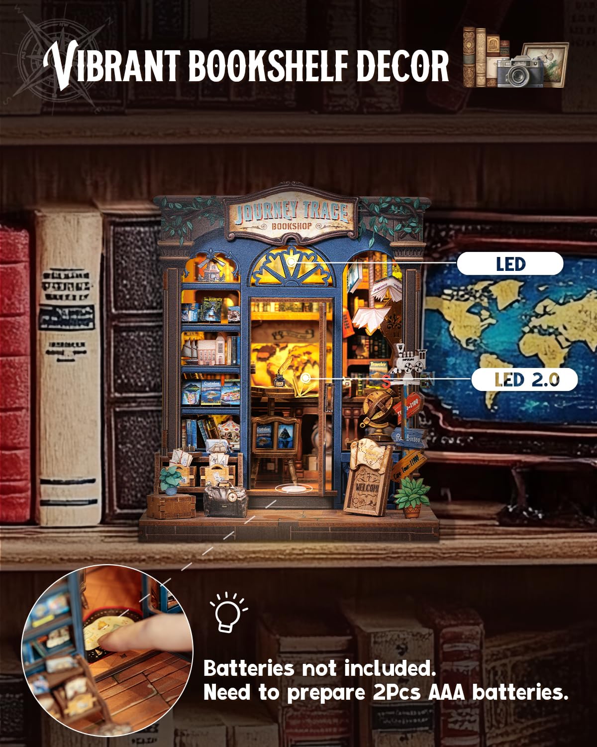 Cutefun Book Nook Kit, DIY Miniature House Kit for Adults, 3D Wooden Puzzle Mini House Building Kit with LED, Dollhouse Kit Bookshelf Insert Decor Creative Gifts for Teens (The Astrology Bookshop)
