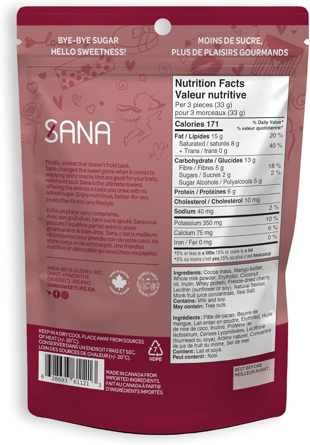 Sana Bites Chocolate Snack | Milk Chocolate Cherry | Pack of 1