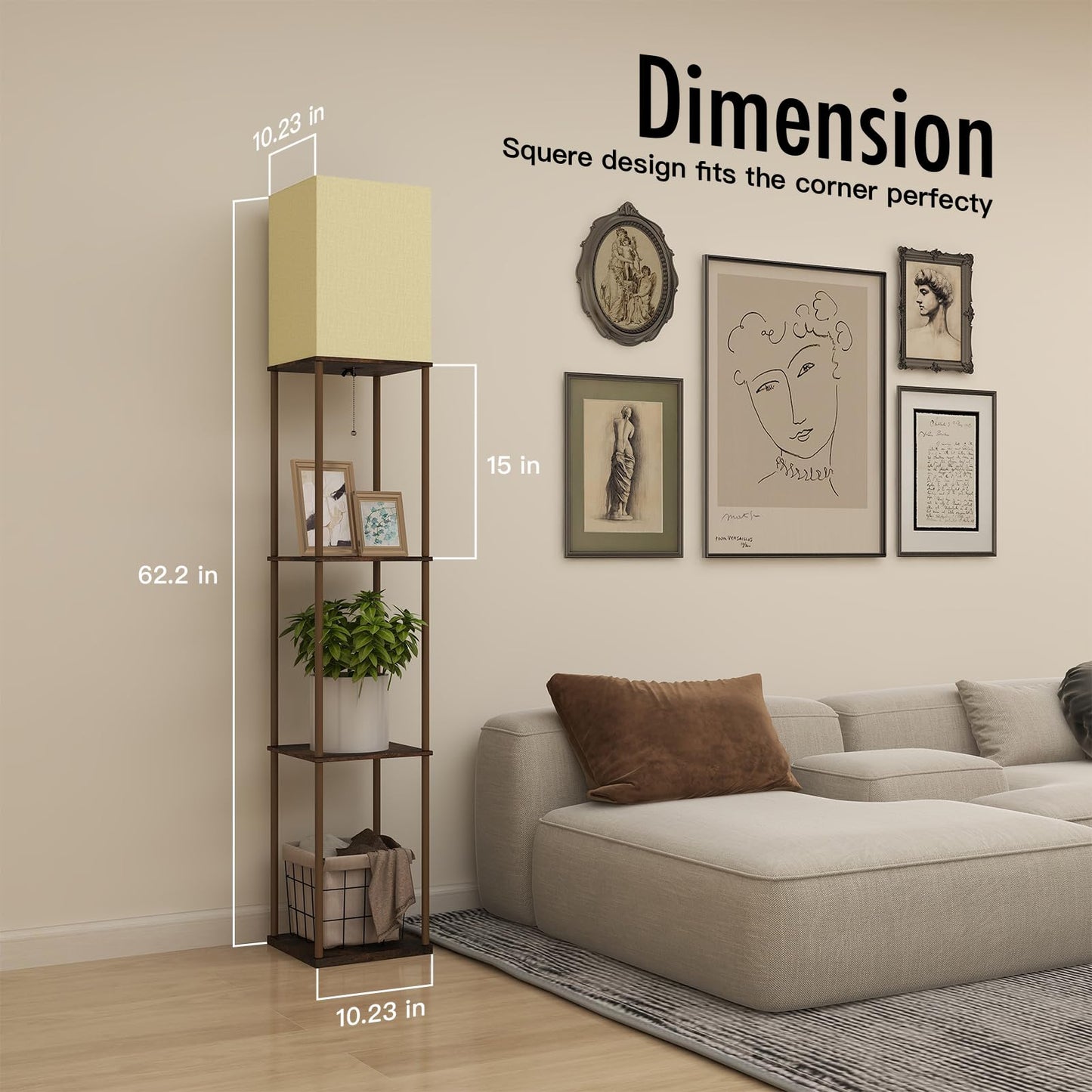 App-Controlled Smart Lightbulb Bookshelf Floor Lamp