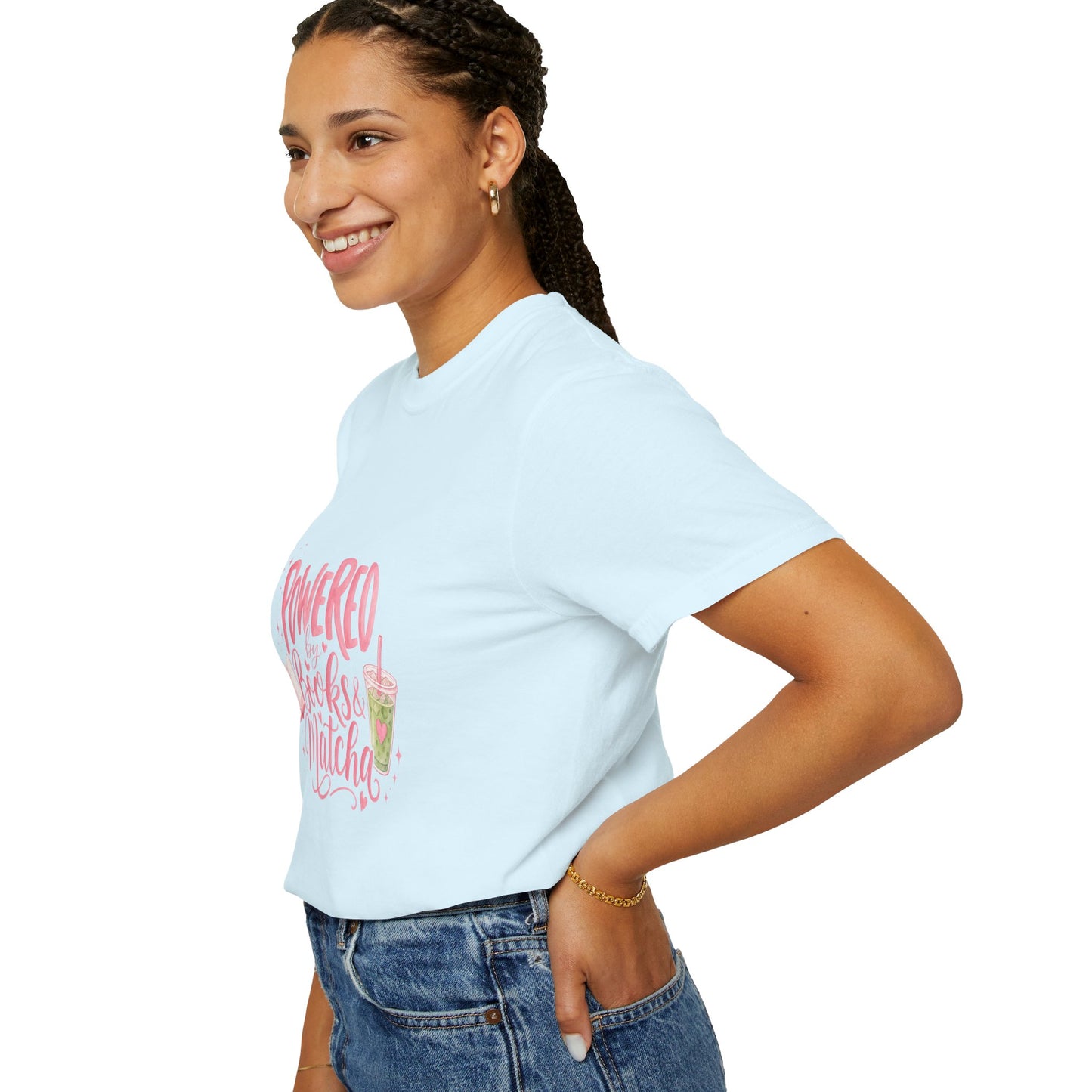 "Powered by Books & Matcha" T-Shirt