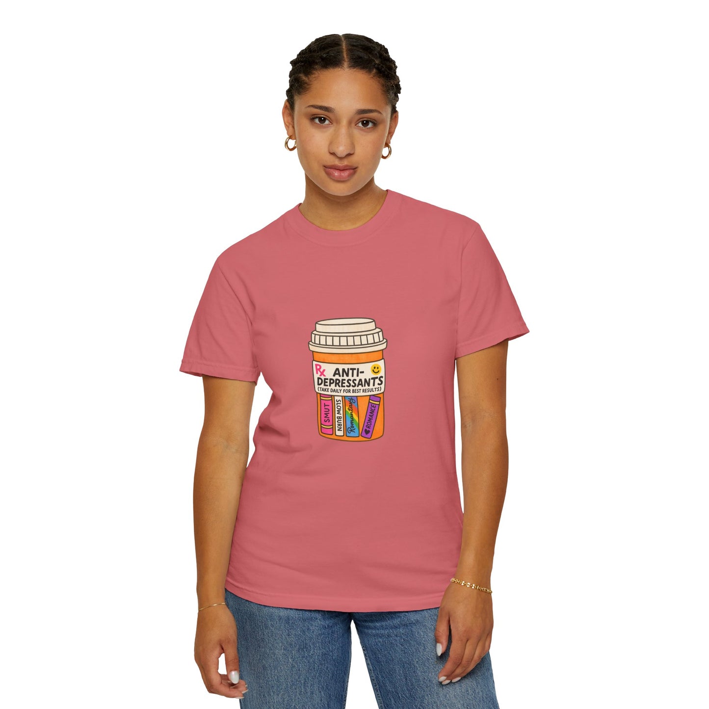 T-Shirt — "Anti-Depressants" Coffee & Books Graphic Tee