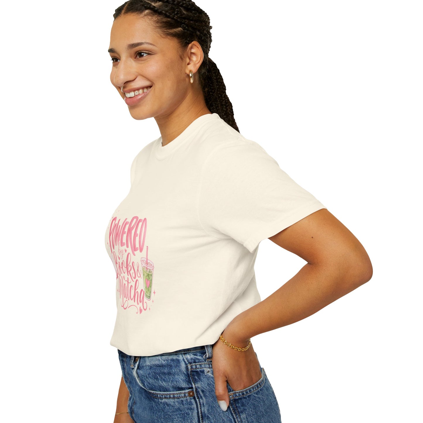 "Powered by Books & Matcha" T-Shirt