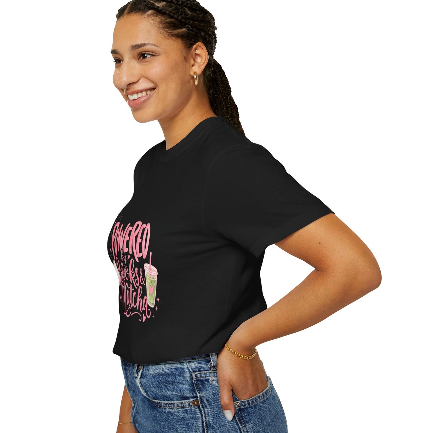 "Powered by Books & Matcha" T-Shirt