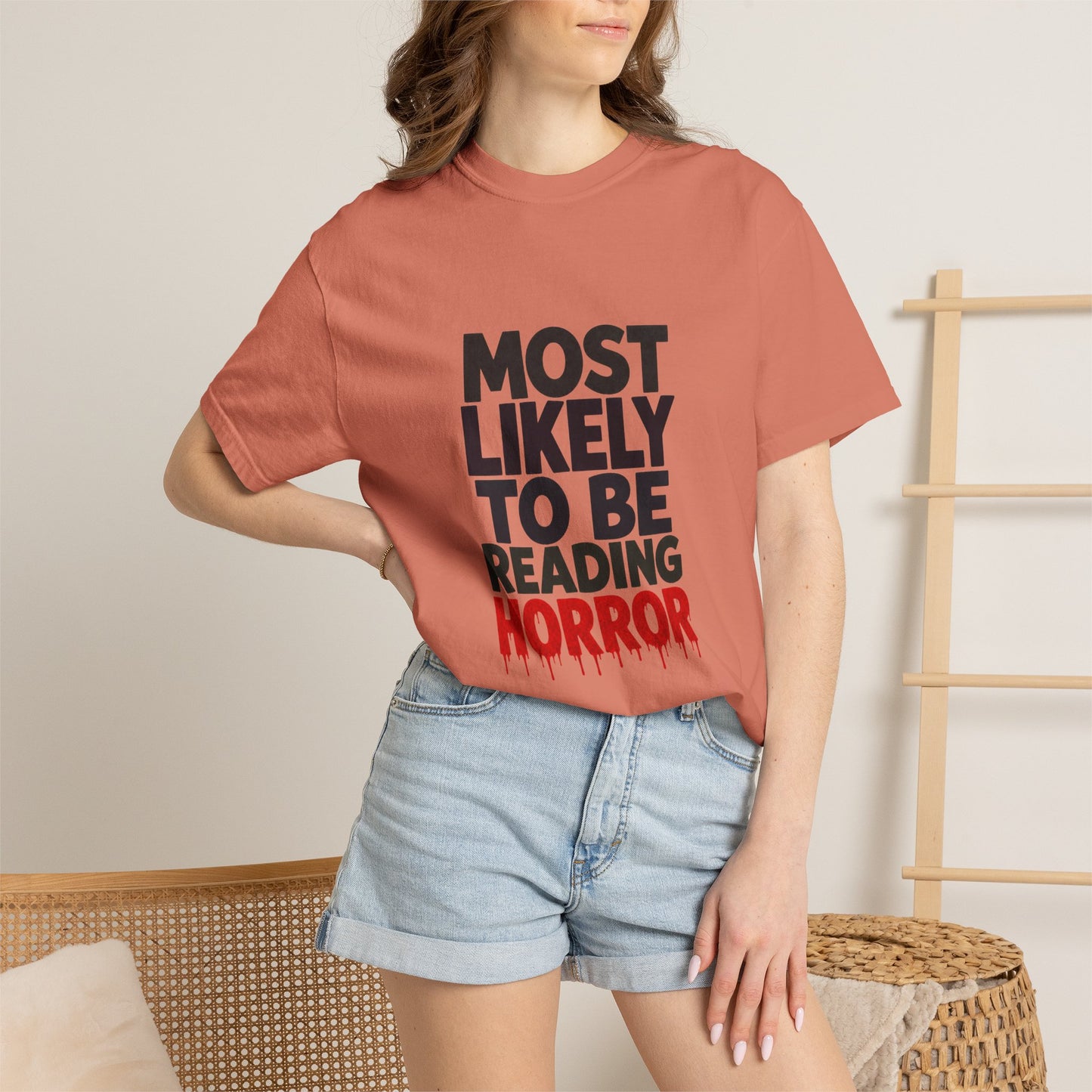 Horror Reader T-Shirt — "Most Likely to Be Reading Horror" Graphic Tee