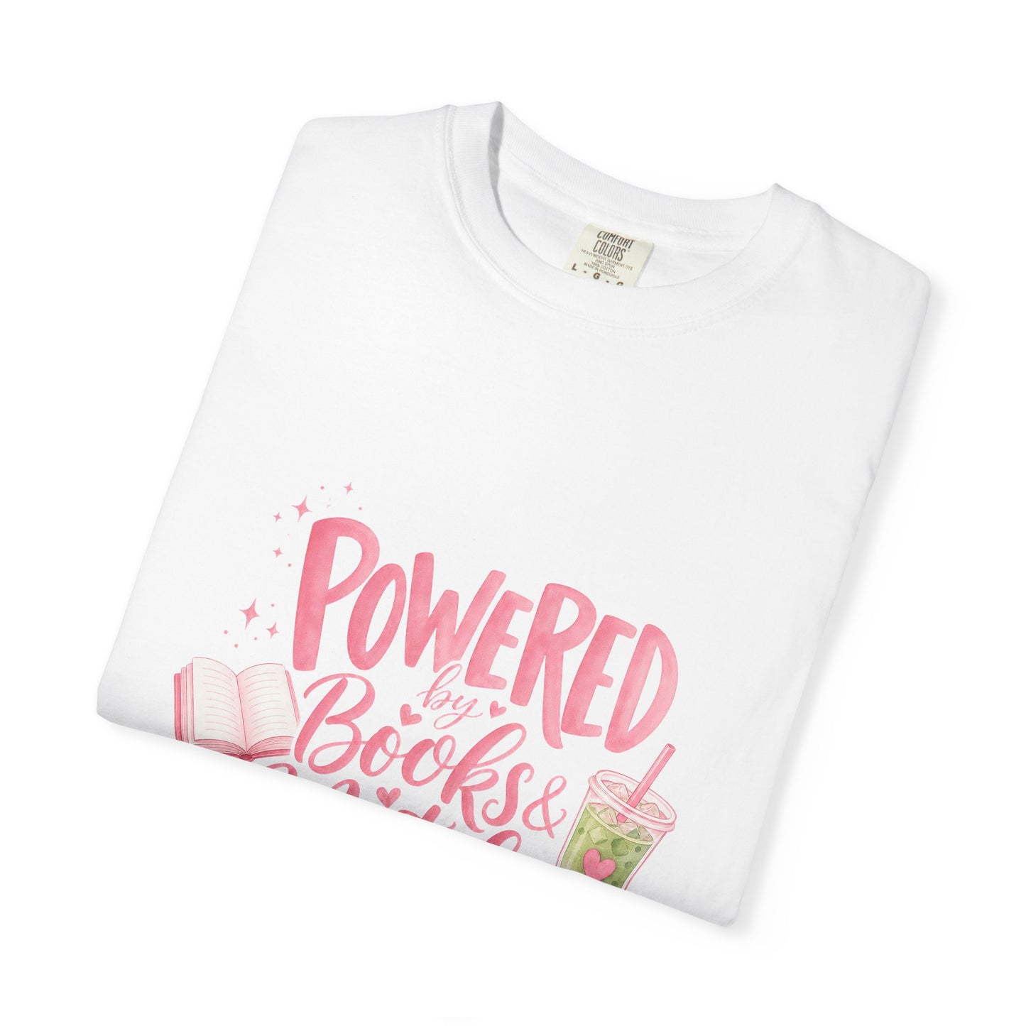 "Powered by Books & Matcha" T-Shirt