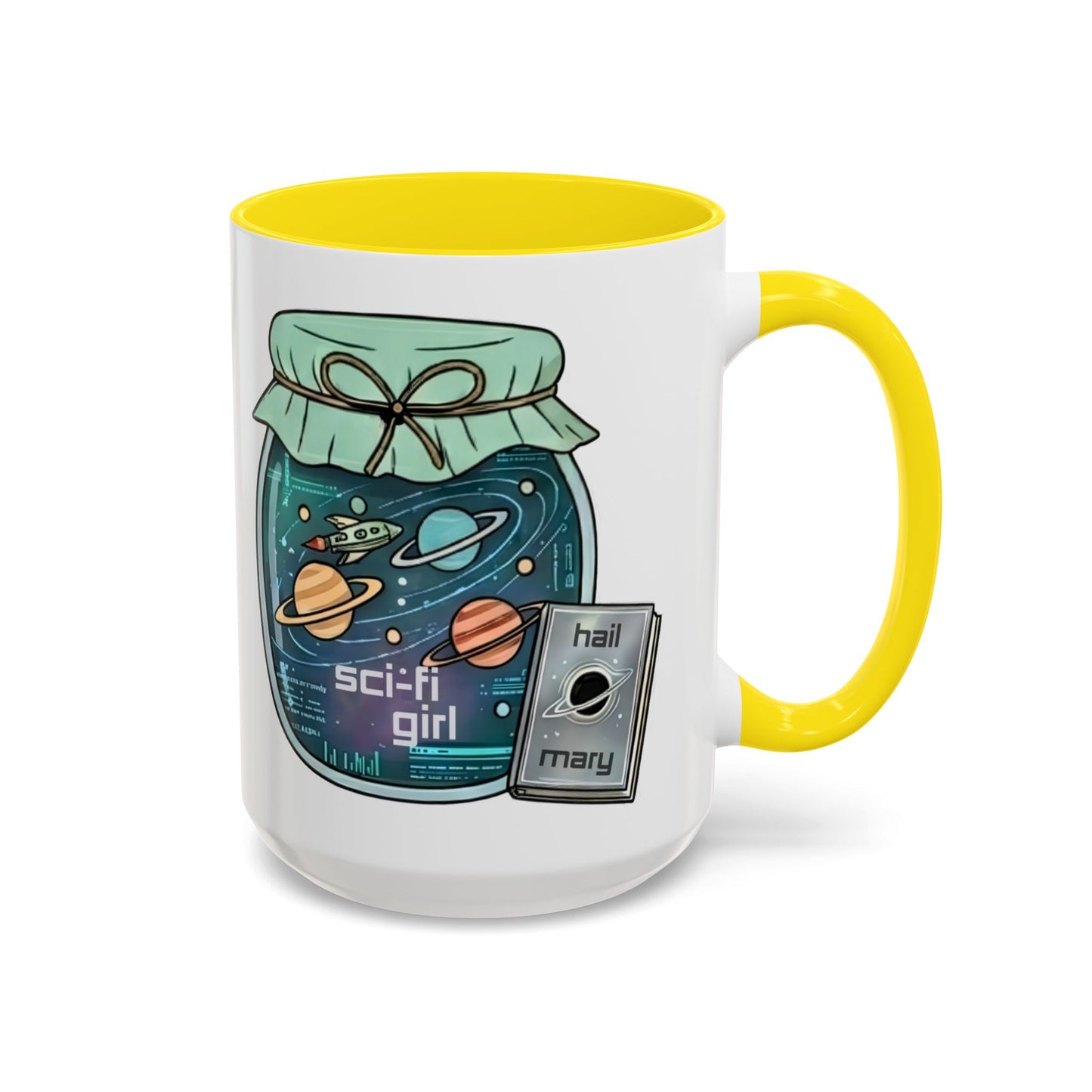 "Sci‑Fi Girl" JamJar Mug — Space Planets Accent Coffee Cup (11/15oz)