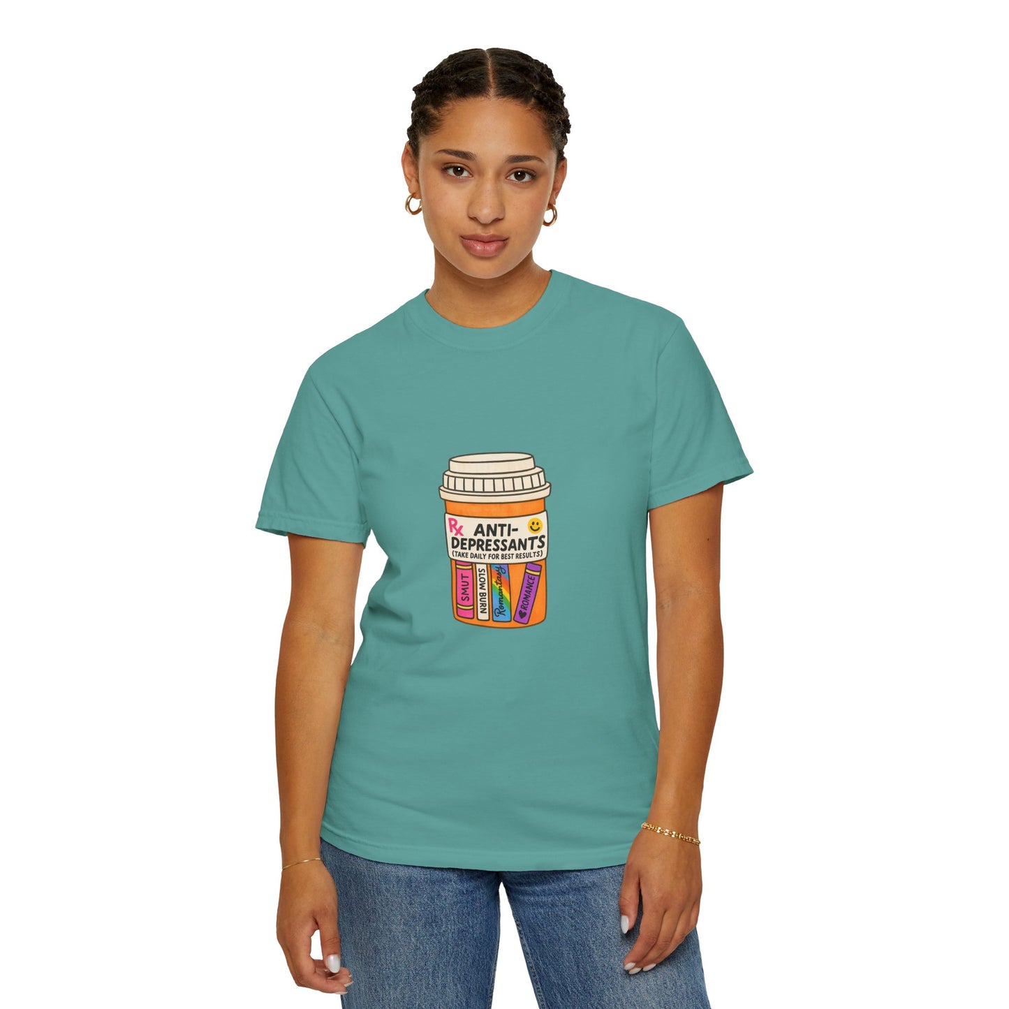 T-Shirt — "Anti-Depressants" Coffee & Books Graphic Tee