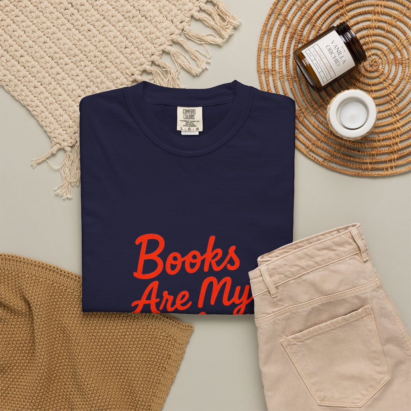 Books Are My Hyperfixation T-Shirt — Cute Red Script Reading Tee for Book Lovers