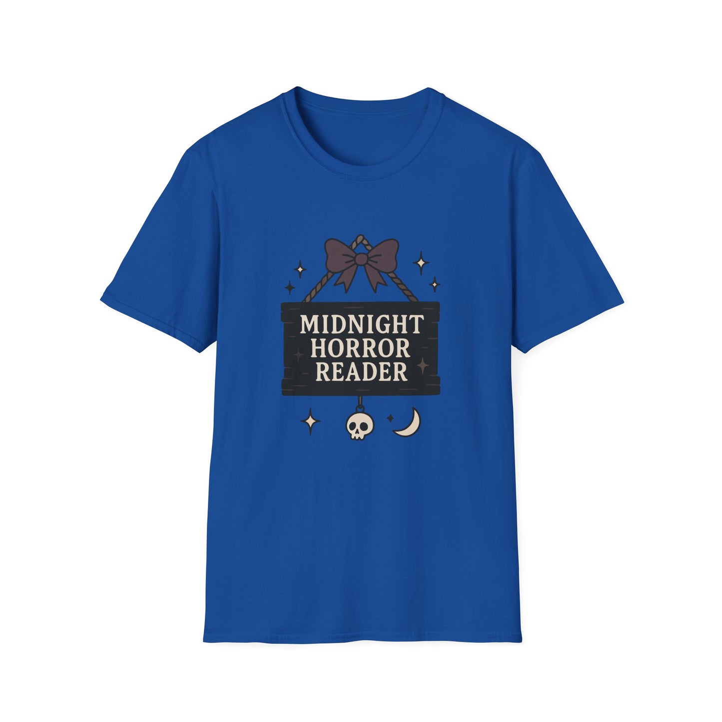 Lightweight Fabric - "Midnight Horror Reader" T-Shirt — Spooky Book Lover Graphic Tee