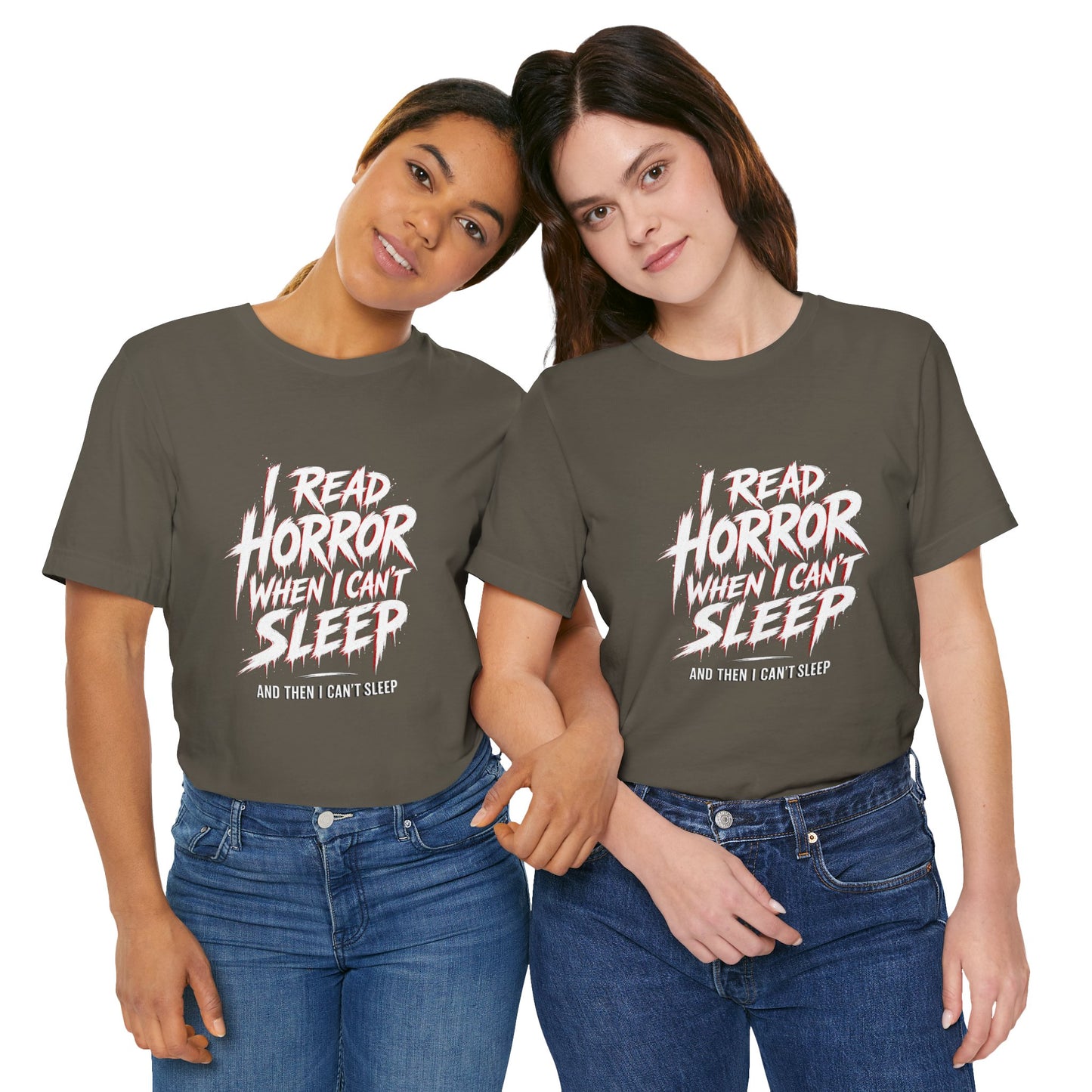 Airlume Cotton - Horror Reader Tee — "I Read Horror When I Can’t Sleep" Graphic T-Shirt