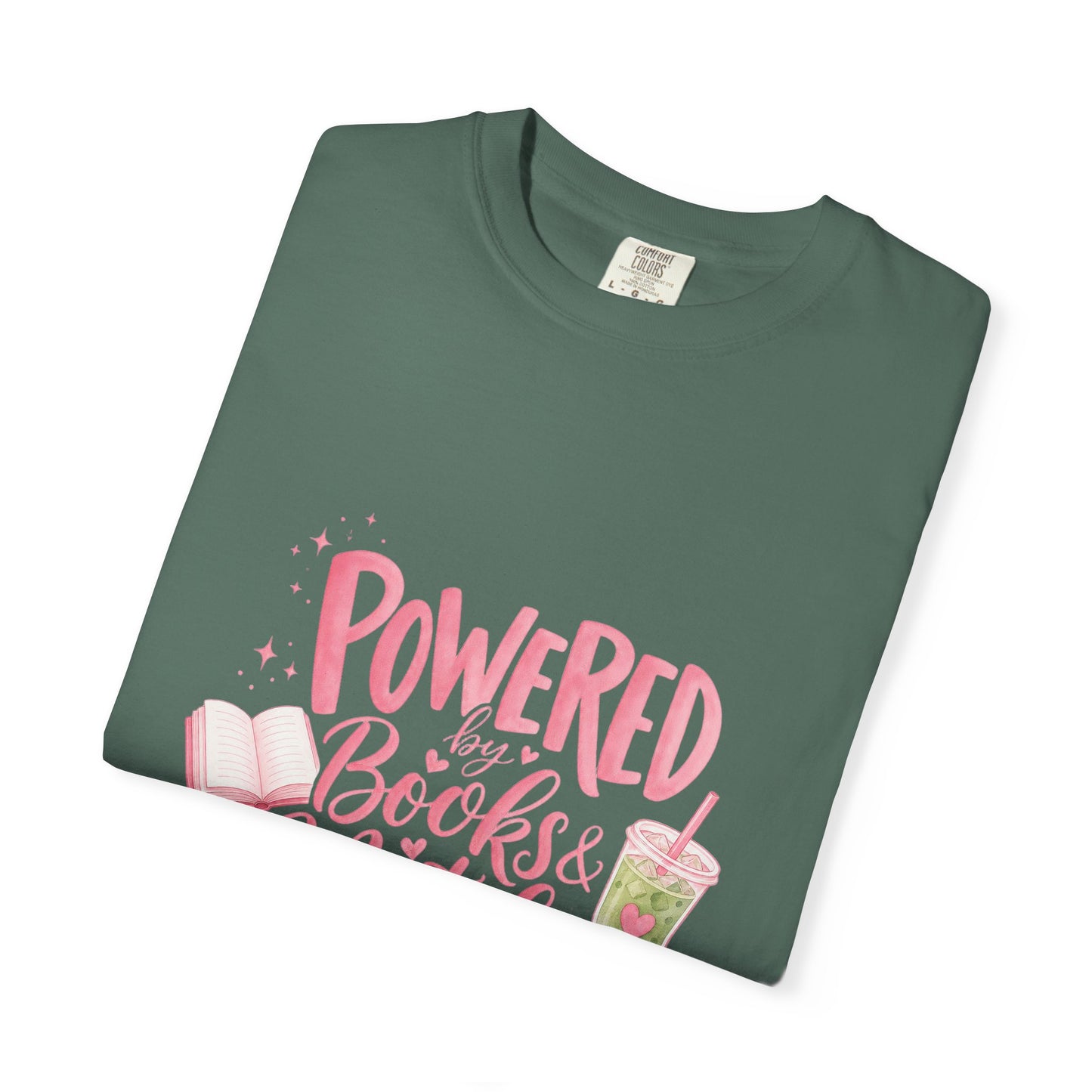 "Powered by Books & Matcha" T-Shirt
