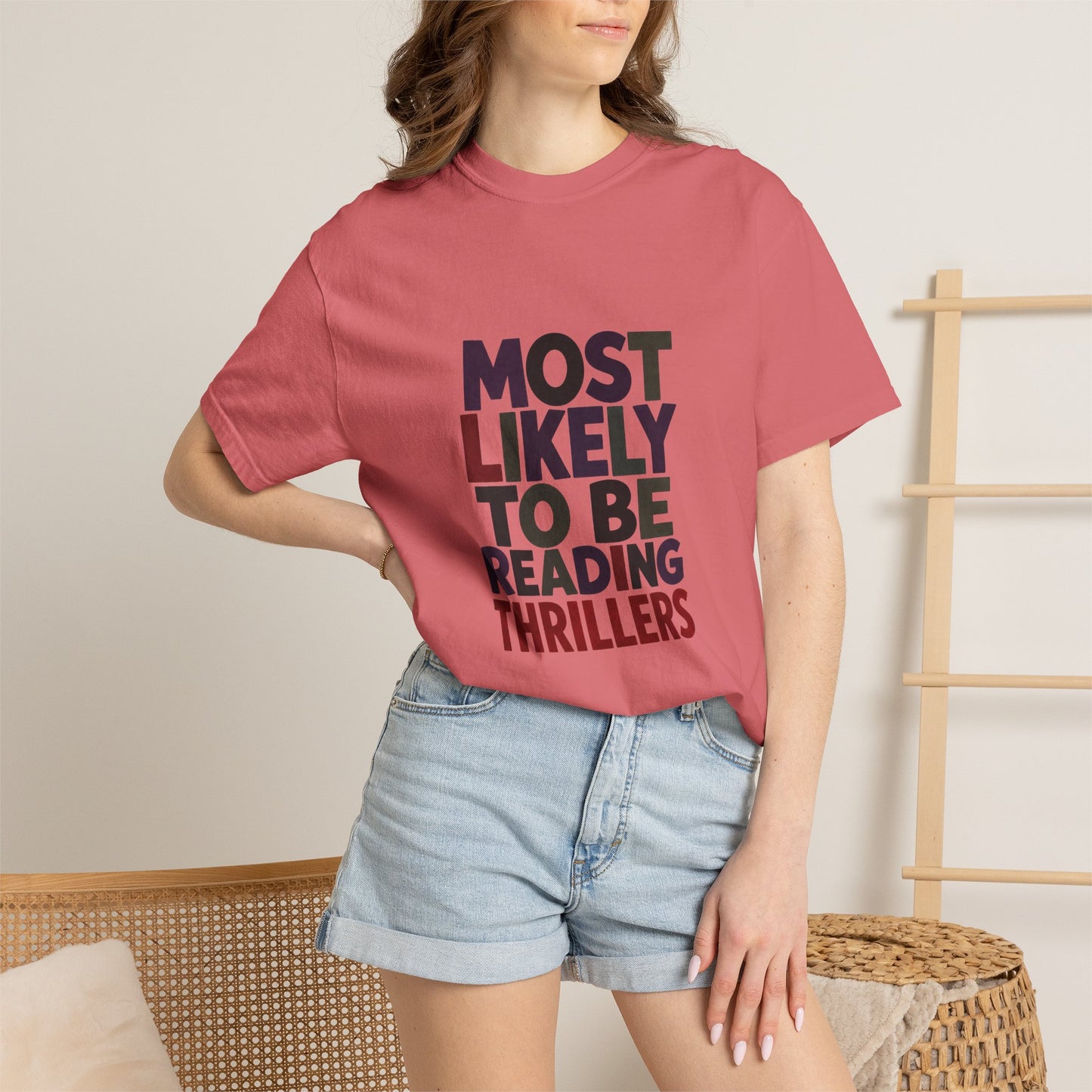 “Most Likely to Be Reading Thrillers” Graphic T-shirt