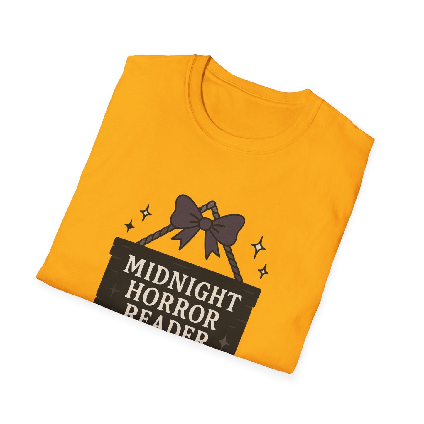 Lightweight Fabric - "Midnight Horror Reader" T-Shirt — Spooky Book Lover Graphic Tee