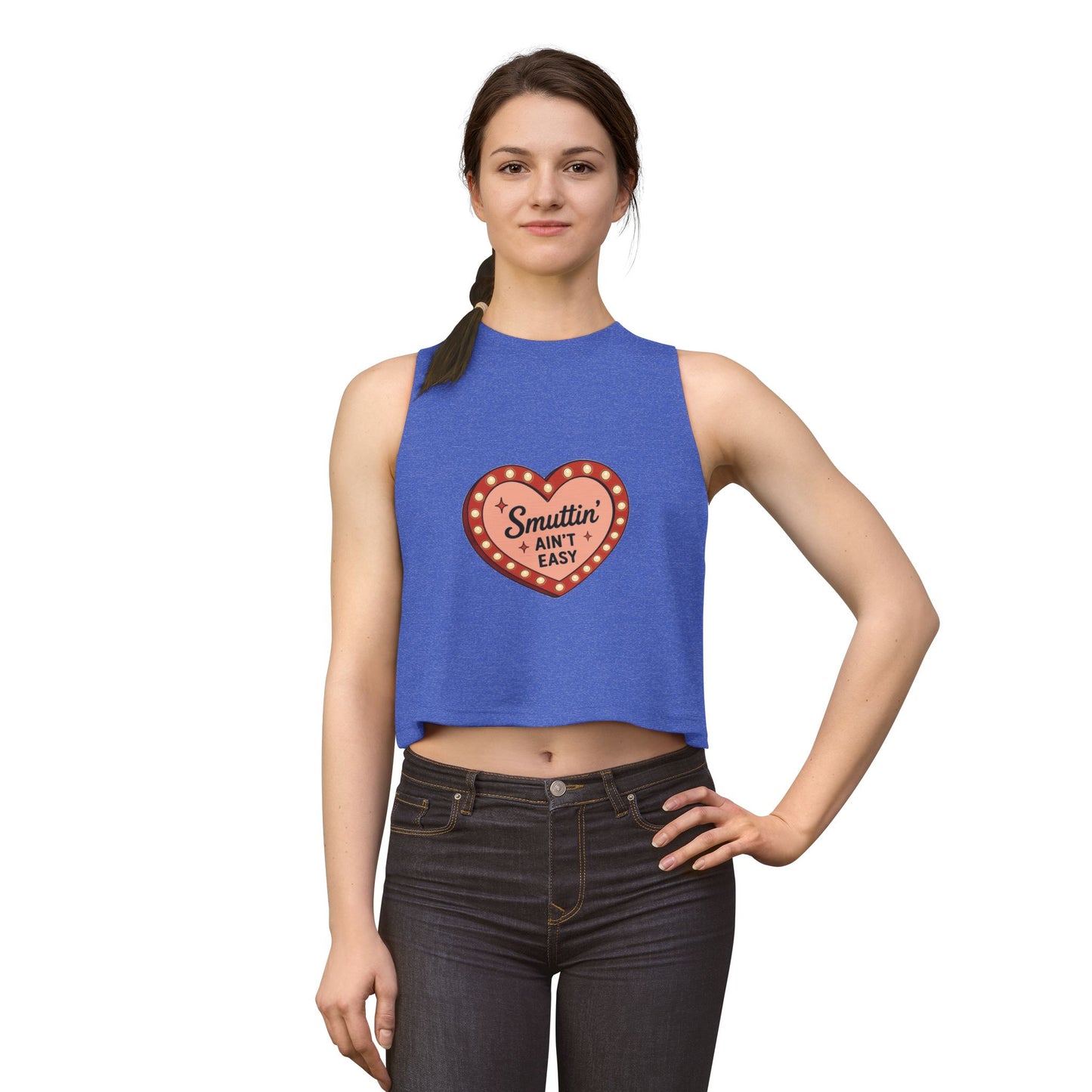 Smut Readers Crop Top — "Smuttin Ain't Easy" Retro Heart Graphic