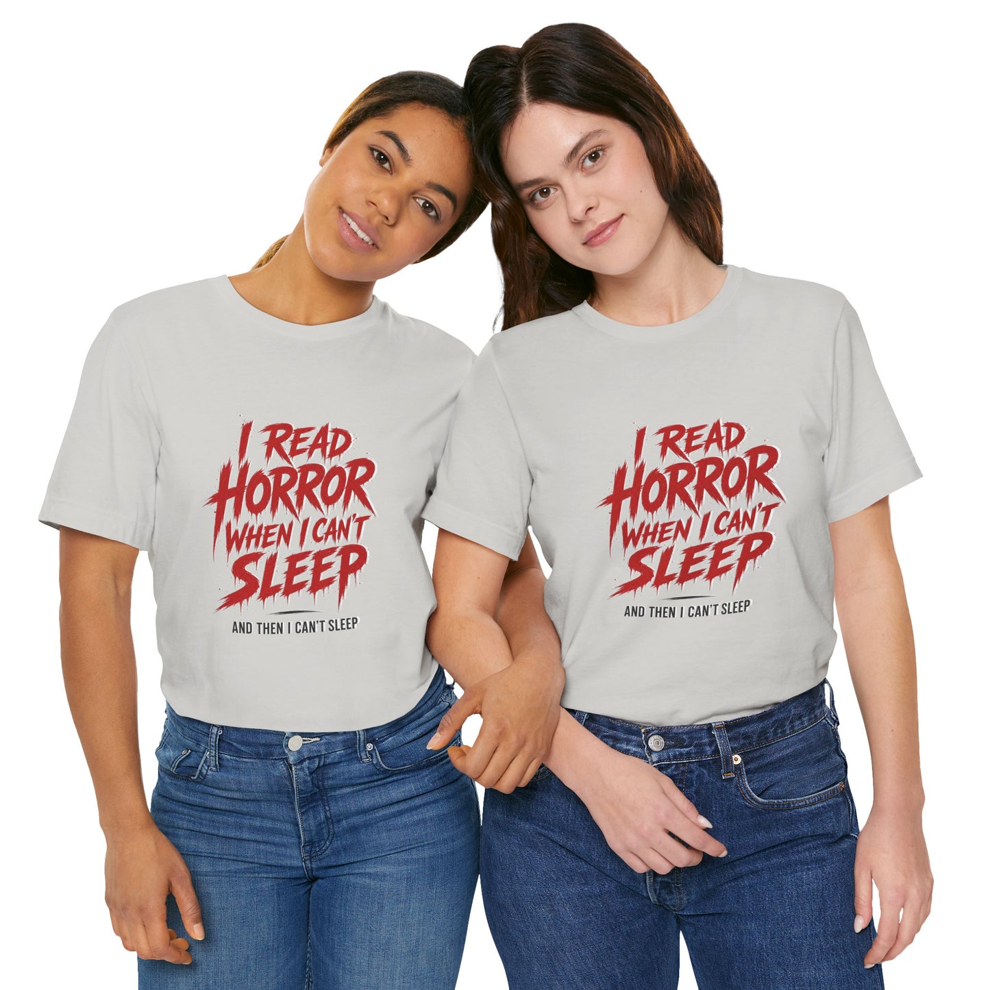 Airlume Cotton - Horror Reader Tee — "I Read Horror When I Can’t Sleep" Graphic T-Shirt