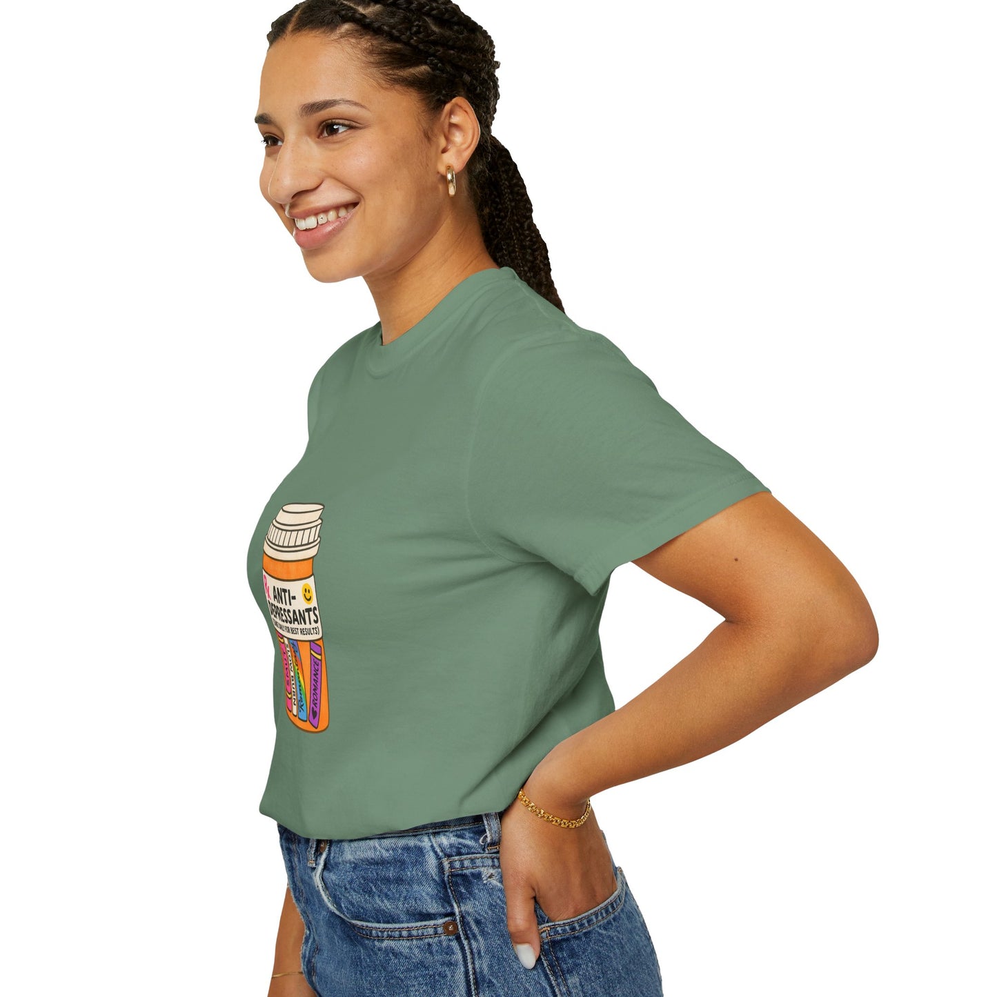T-Shirt — "Anti-Depressants" Coffee & Books Graphic Tee