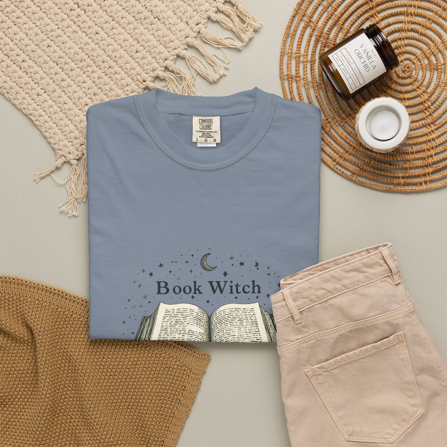 "Book Witch" T-Shirt — Vintage Open Spellbook Design for Readers & Witches