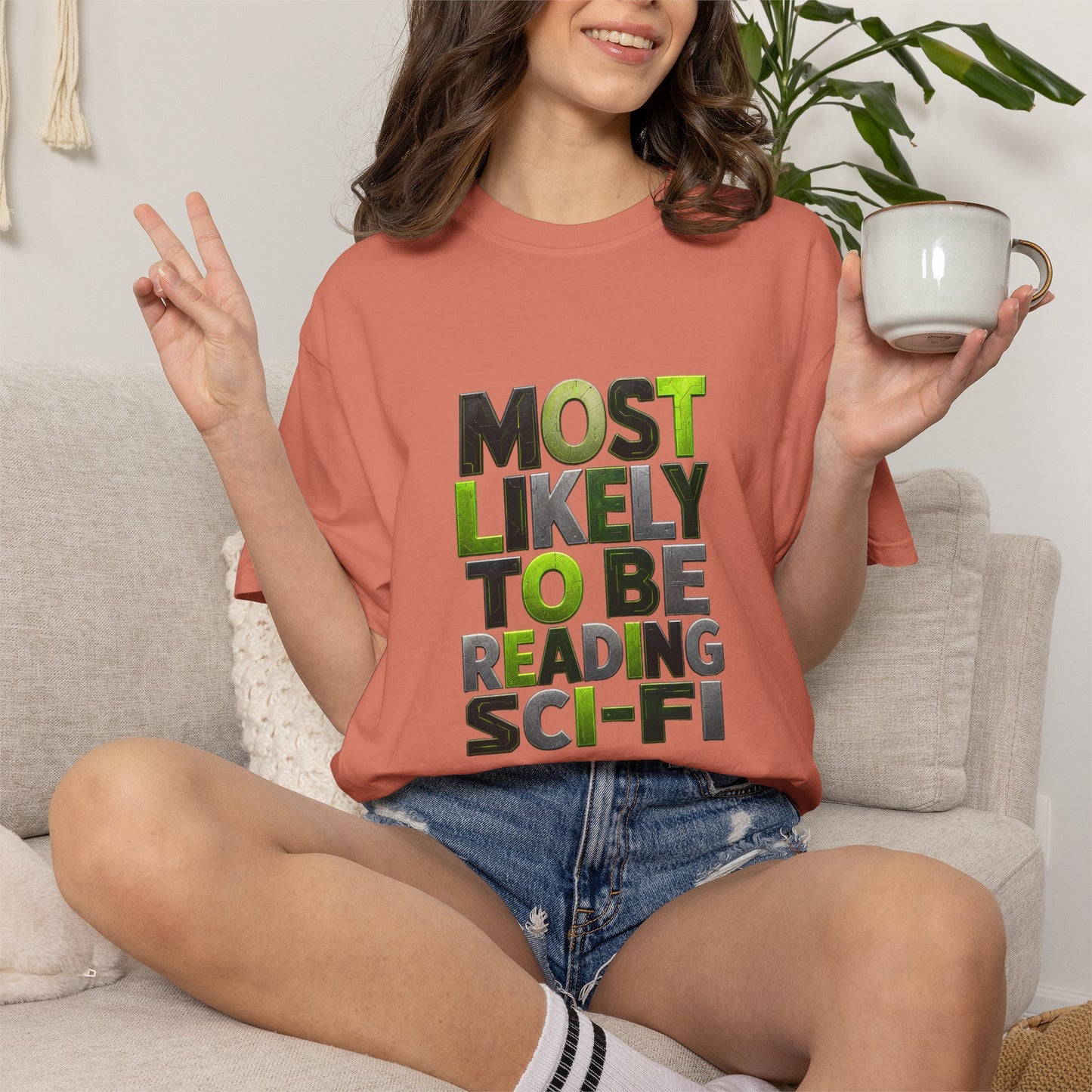 "Most Likely To Be Reading Sci‑Fi" T-Shirt for Science Fiction Book Lovers