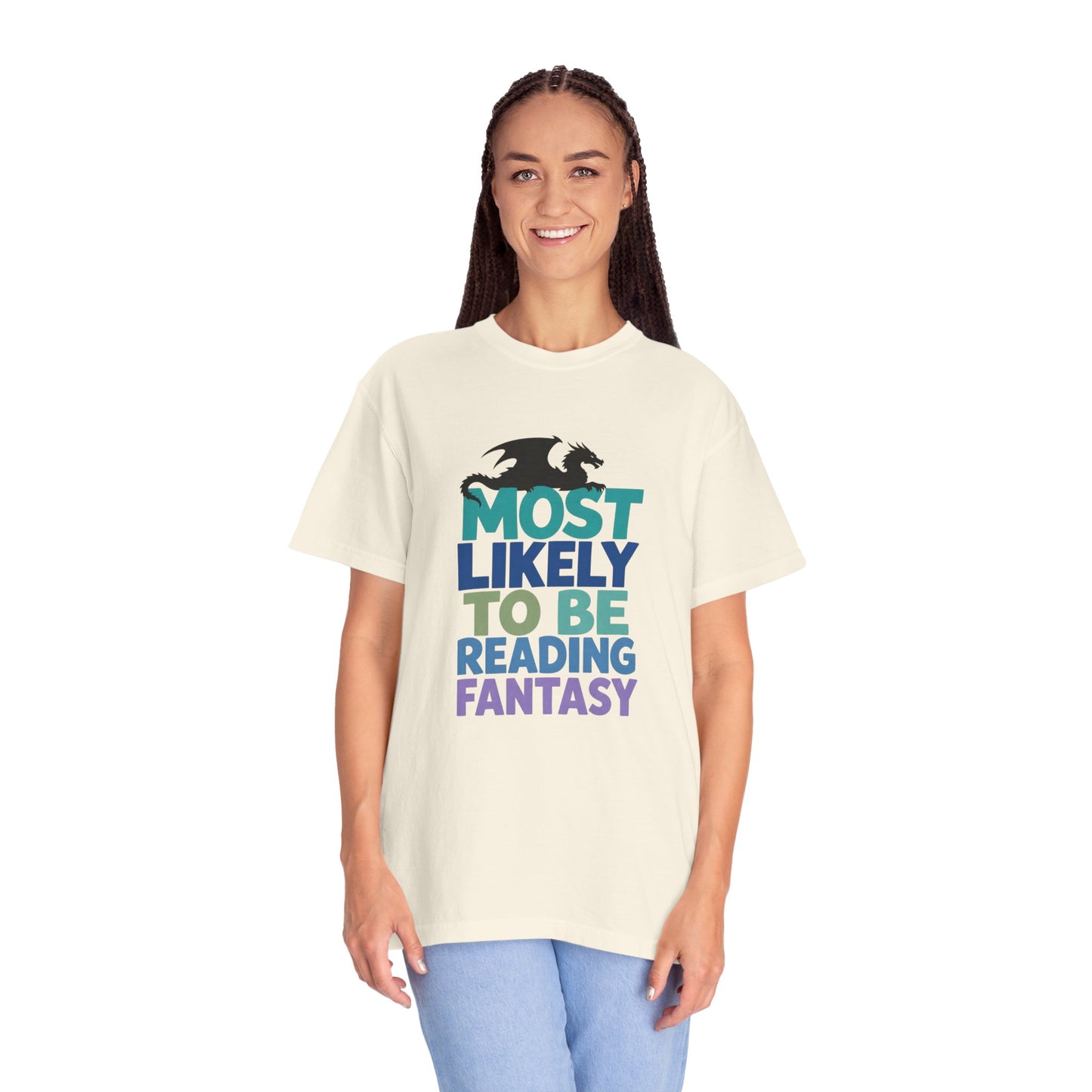 Fantasy Reader T-Shirt — "Most Likely to Be Reading Fantasy" Graphic Tee