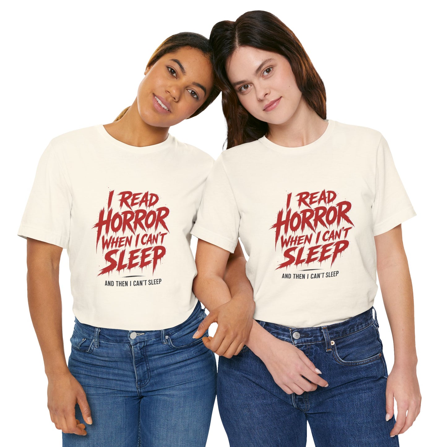 Airlume Cotton - Horror Reader Tee — "I Read Horror When I Can’t Sleep" Graphic T-Shirt