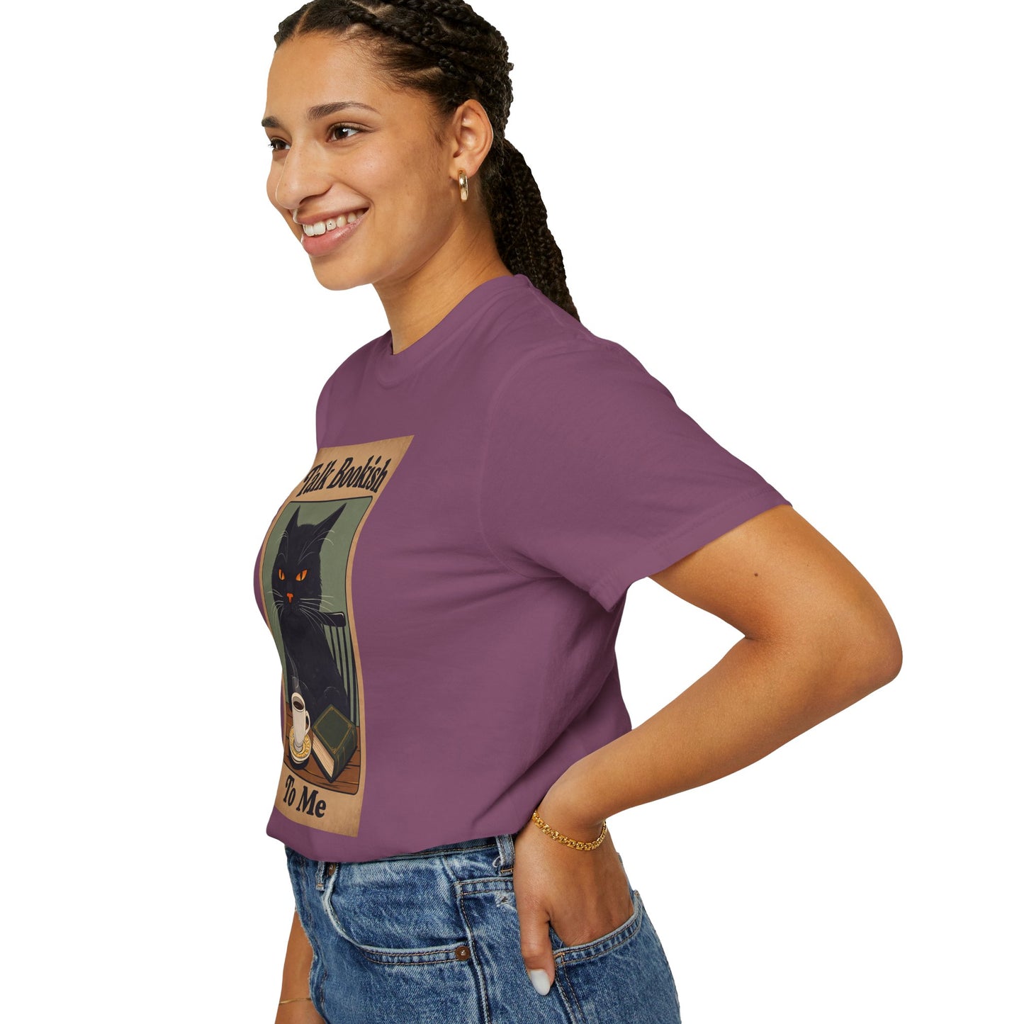 "Talk Bookish To Me" Cat T-Shirt