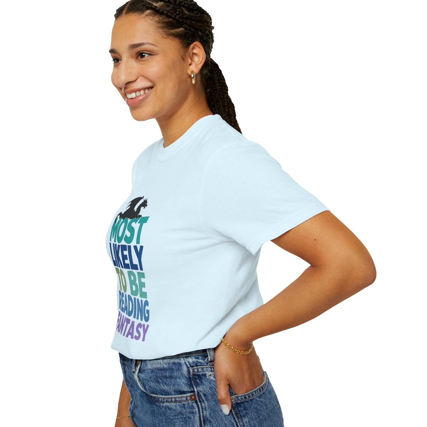 Fantasy Reader T-Shirt — "Most Likely to Be Reading Fantasy" Graphic Tee