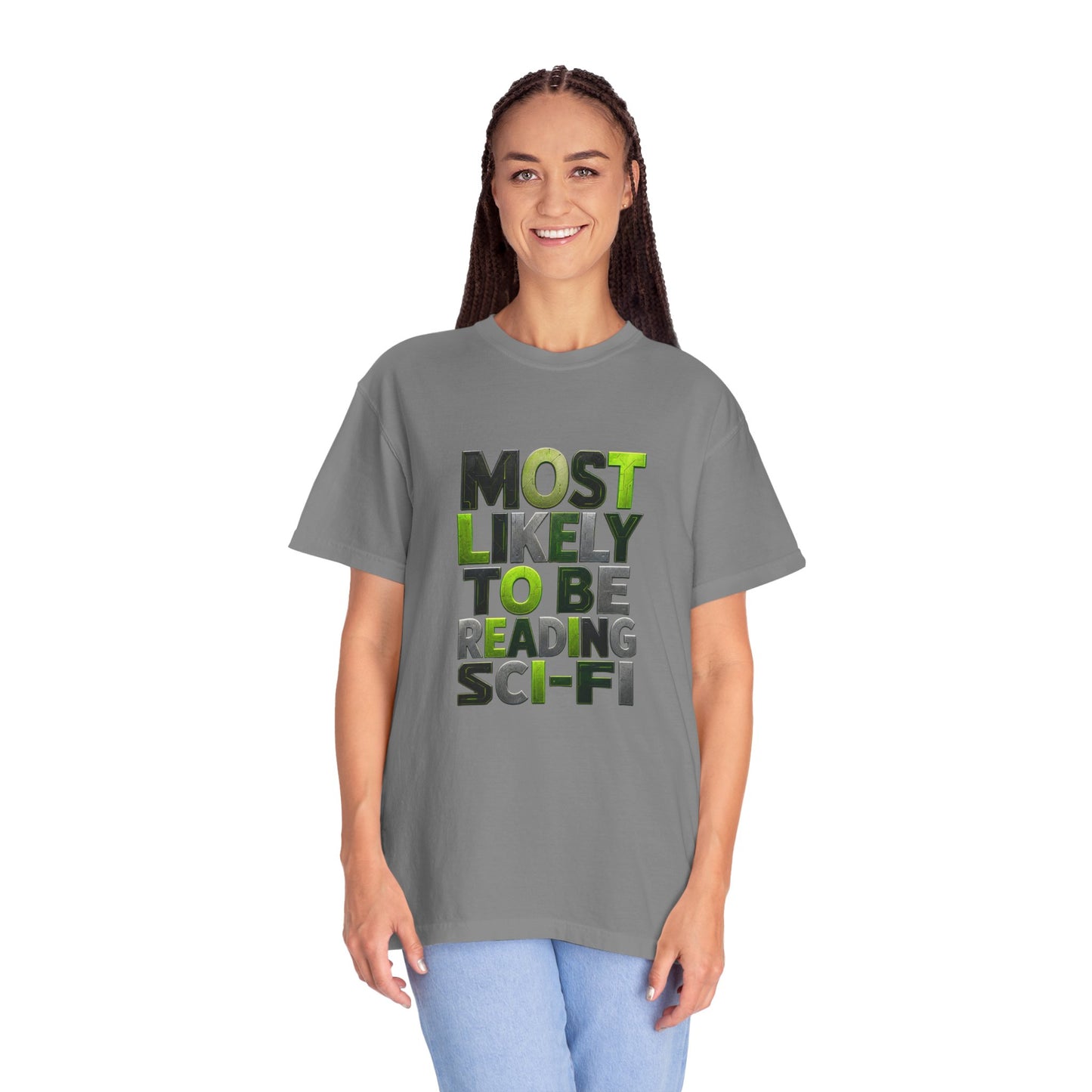 "Most Likely To Be Reading Sci‑Fi" T-Shirt for Science Fiction Book Lovers