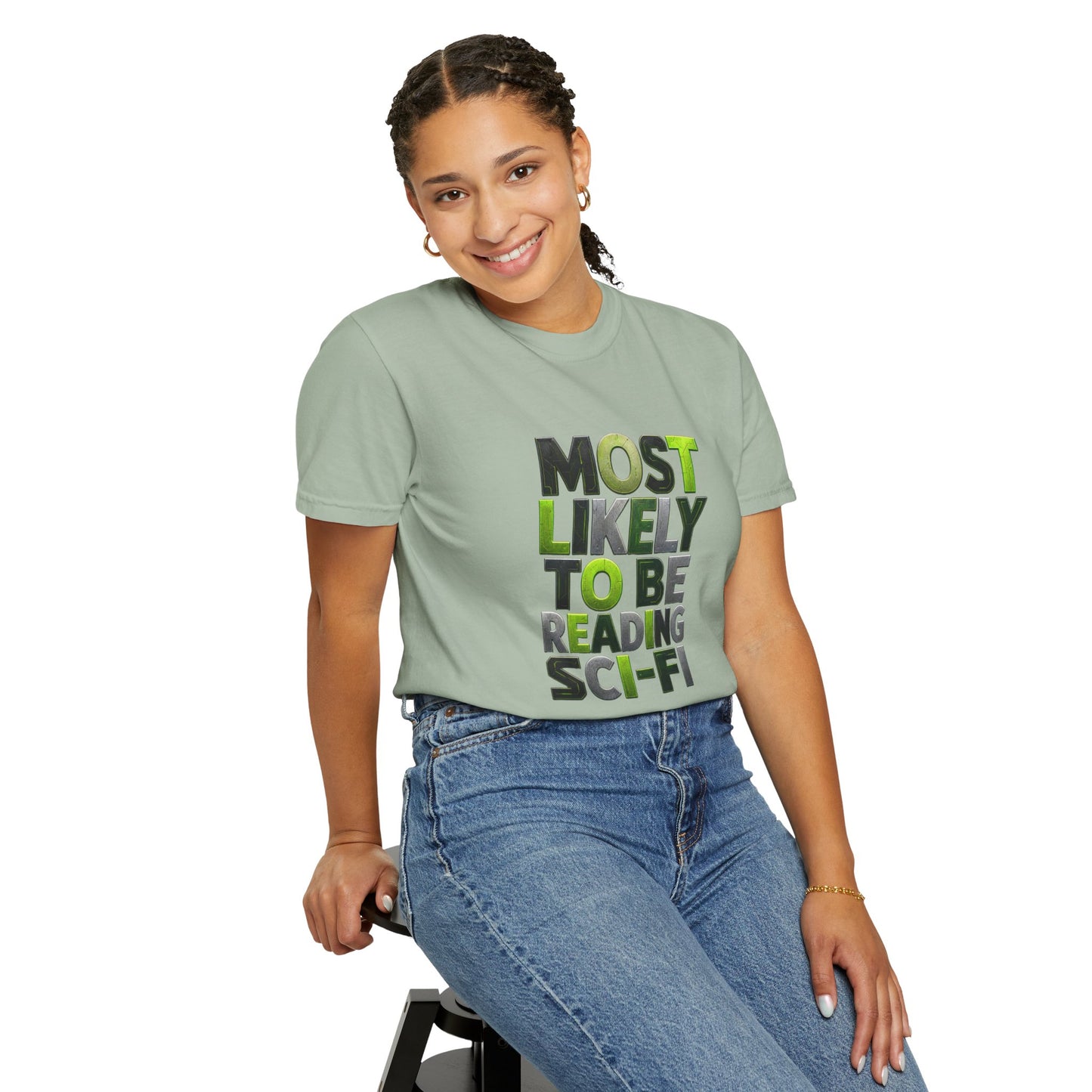 "Most Likely To Be Reading Sci‑Fi" T-Shirt for Science Fiction Book Lovers