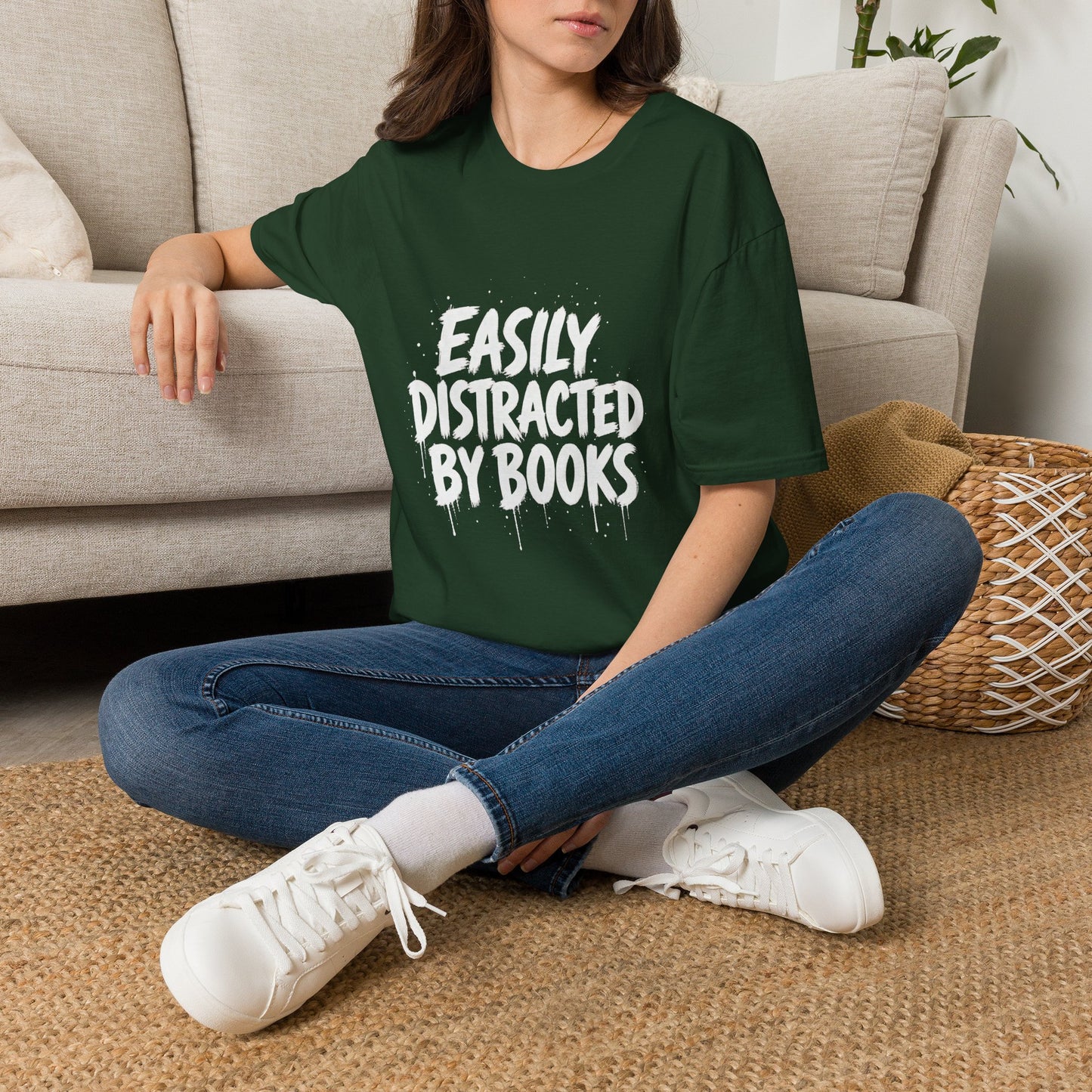 Lightweight Fabric - "Easily Distracted by Books" T‑Shirt