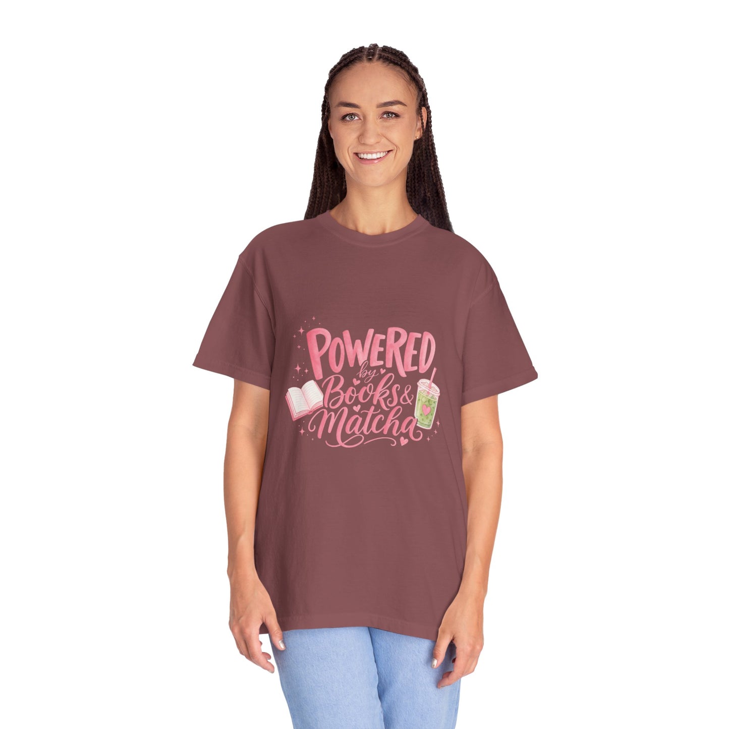 "Powered by Books & Matcha" T-Shirt