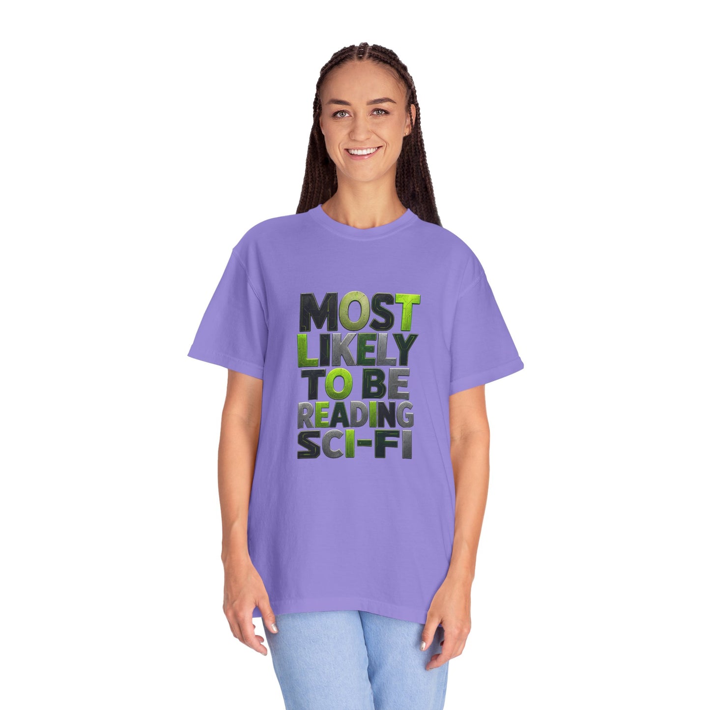 "Most Likely To Be Reading Sci‑Fi" T-Shirt for Science Fiction Book Lovers