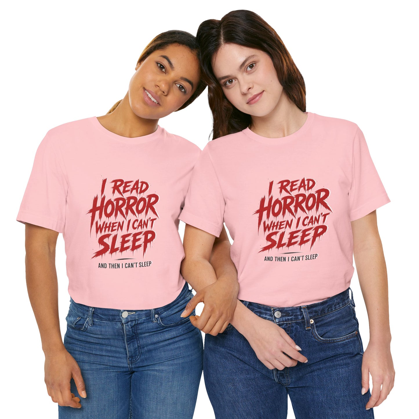 Airlume Cotton - Horror Reader Tee — "I Read Horror When I Can’t Sleep" Graphic T-Shirt